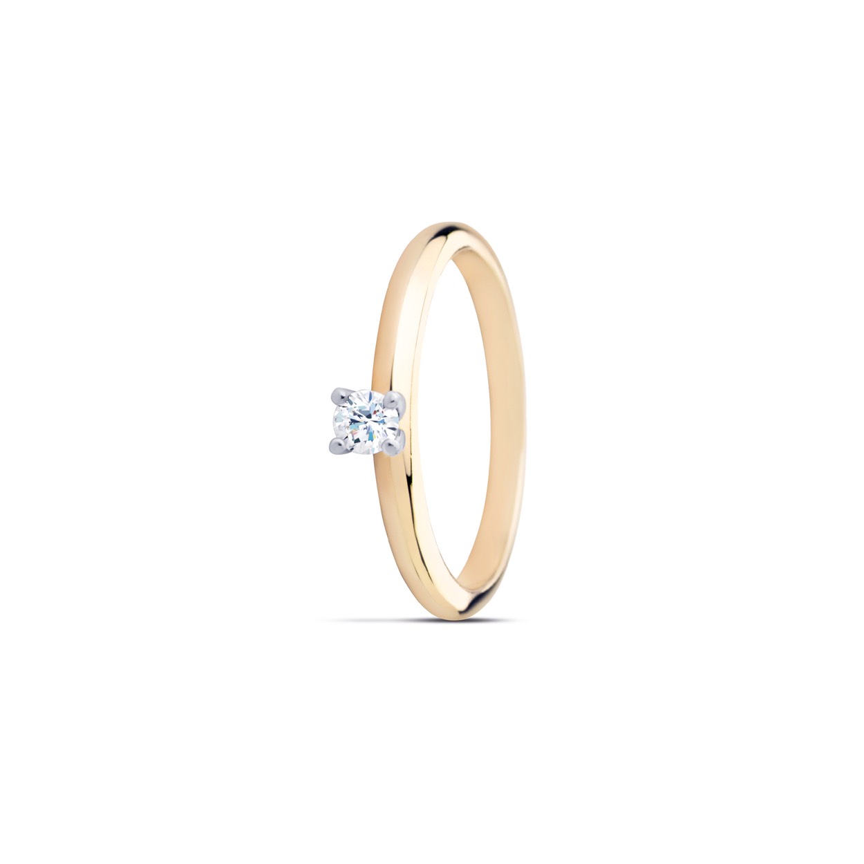 Geel goud solitair ring model 2020, 0.25crt si/w
Model Ario maat 54(17)