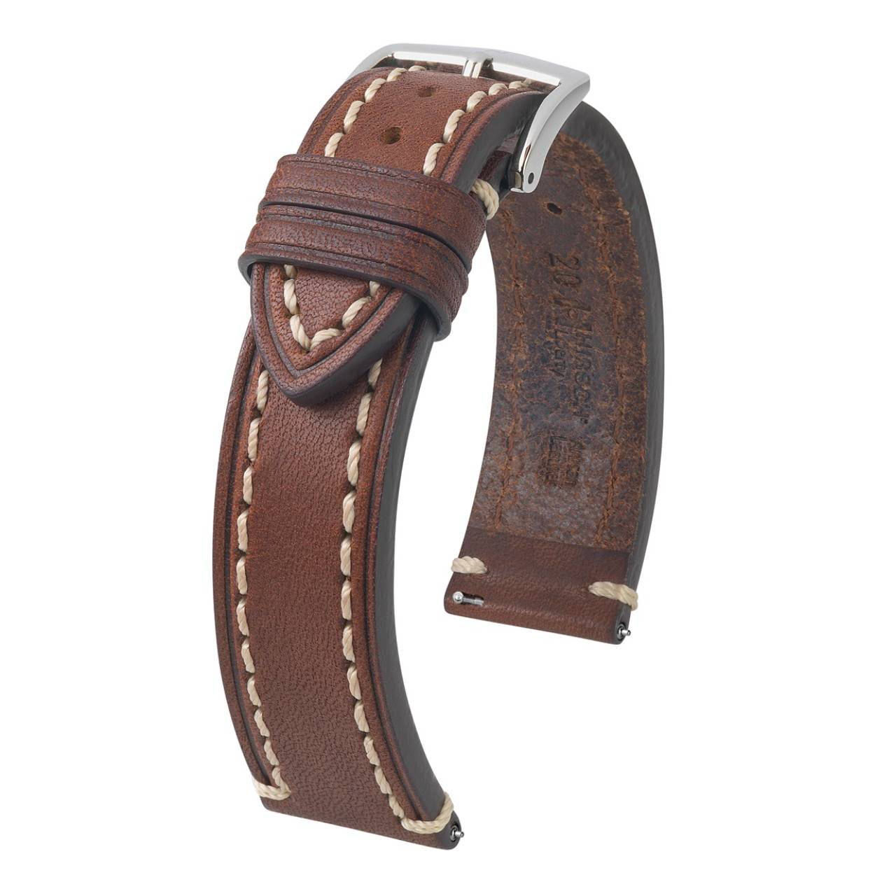 HIRSCH LIBERTY XL BROWN CALF 20/18MM.
Quick Release Systeem