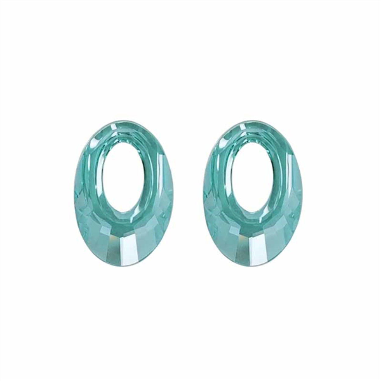 MY iMenso Creoli Helios pair of pendant "Brillante crystal" "blue zircon" 20mm (crystal)