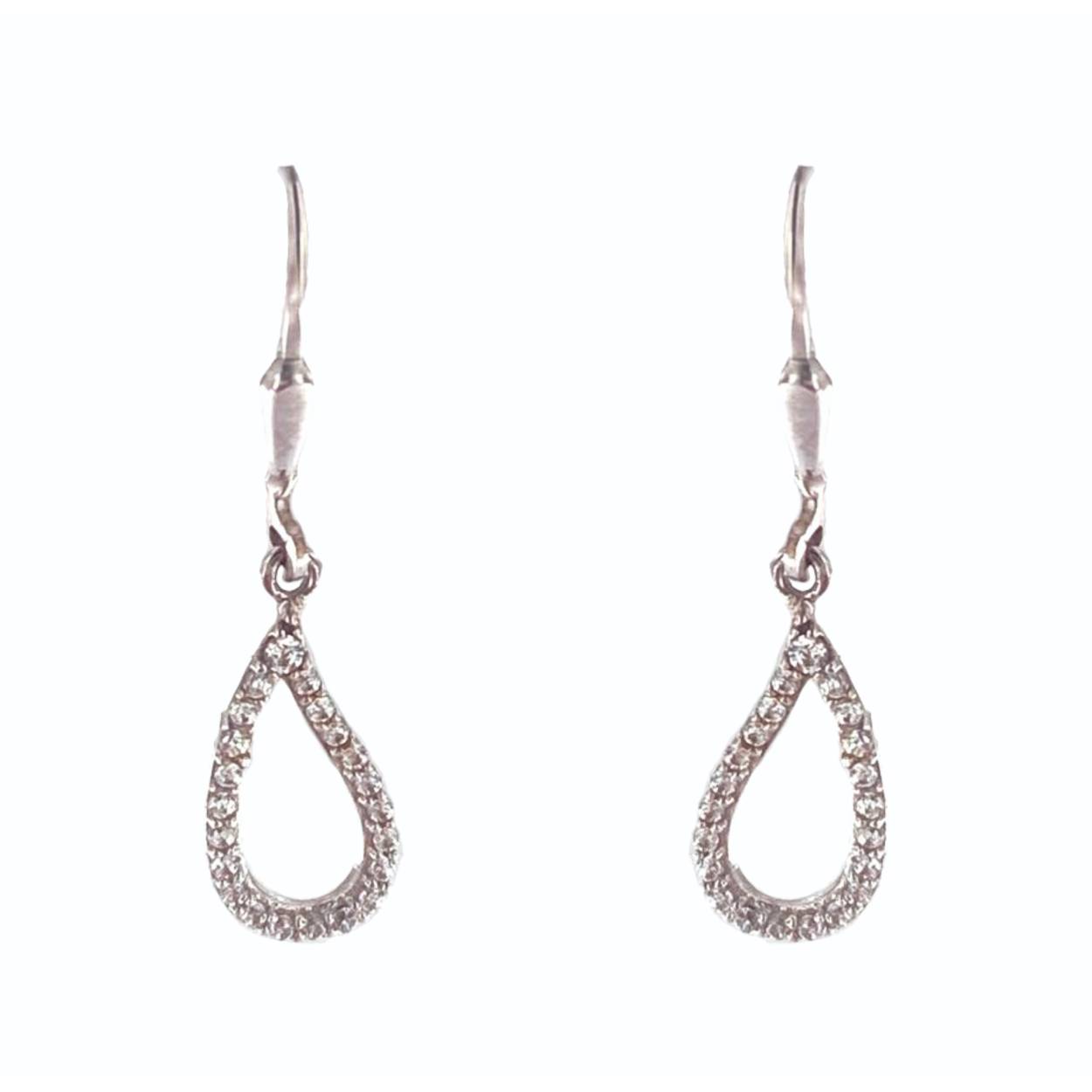 Wit gouden 18 karaat oorhangers gezet met zirconium 