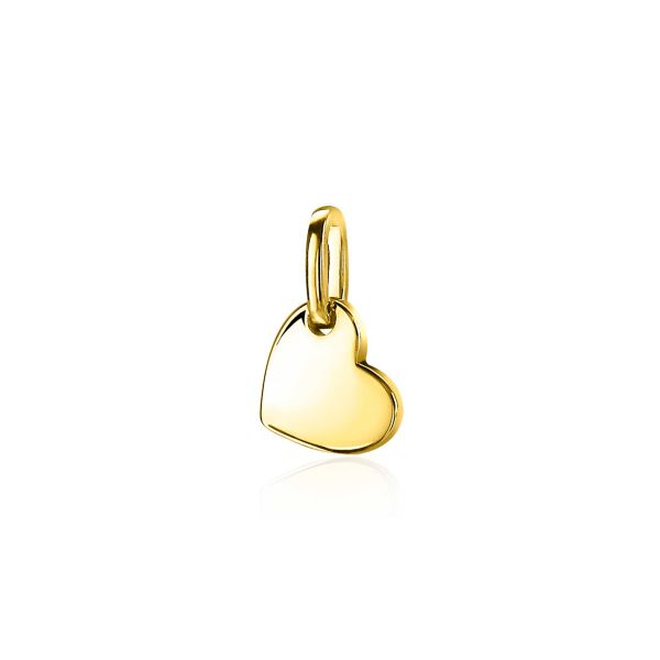 ZINZI zilveren hanger geel verguld met hartje. Draag de hanger los aan je ketting of hang de hanger sierlijk met meerdere hangertjes aan de trendy sluitring. Hét nieuwe wisselsysteem voor mooie subtiele hangertjes van Zinzi. Mix & match en maak je hanger extra persoonlijk. Vervaardigd van eerste gehalte zilver (925) en voorzien van een extra geelgoudkleurige vergulding.
