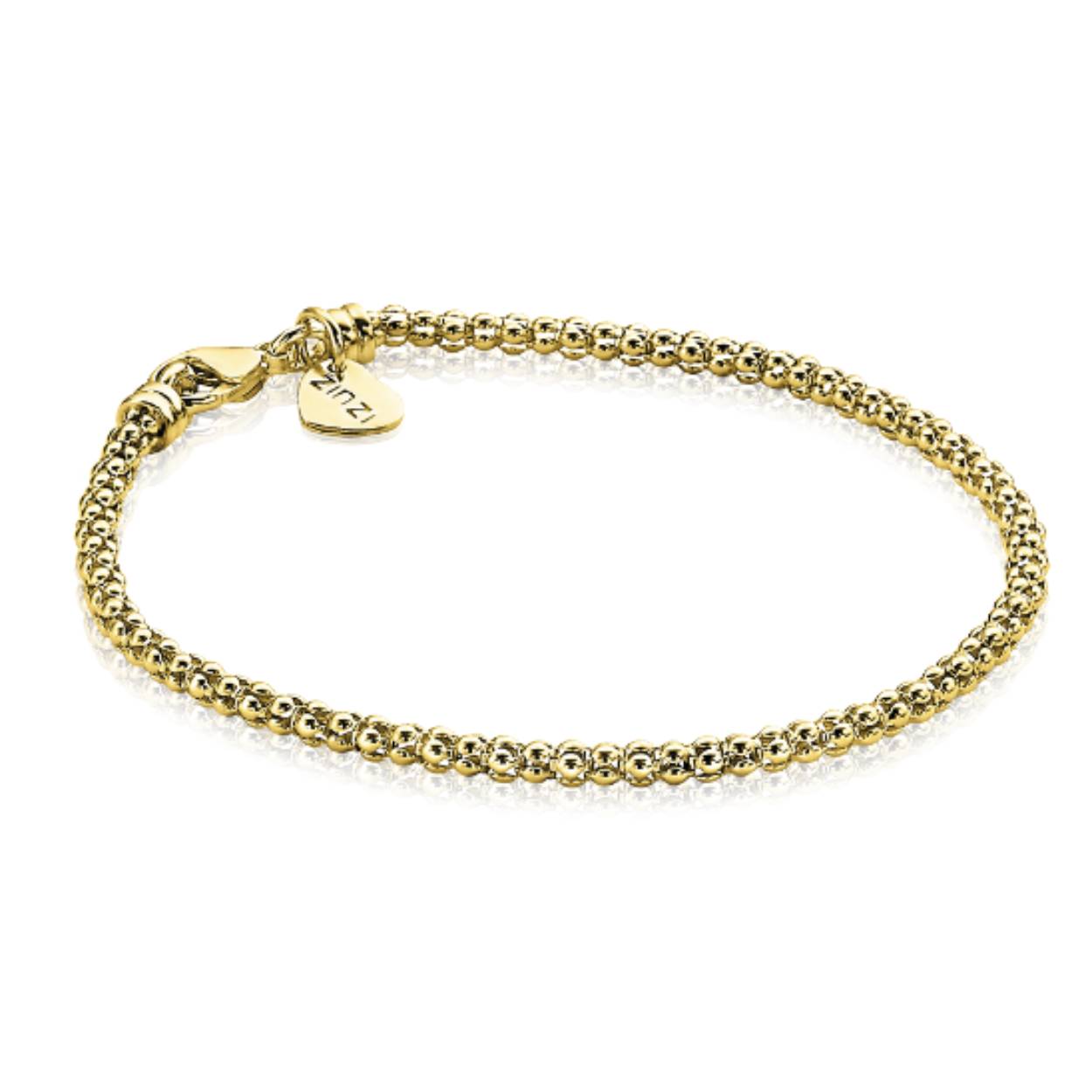 ZINZI zilveren schakelarmband geelverguld 18,5cm ZIA1288G