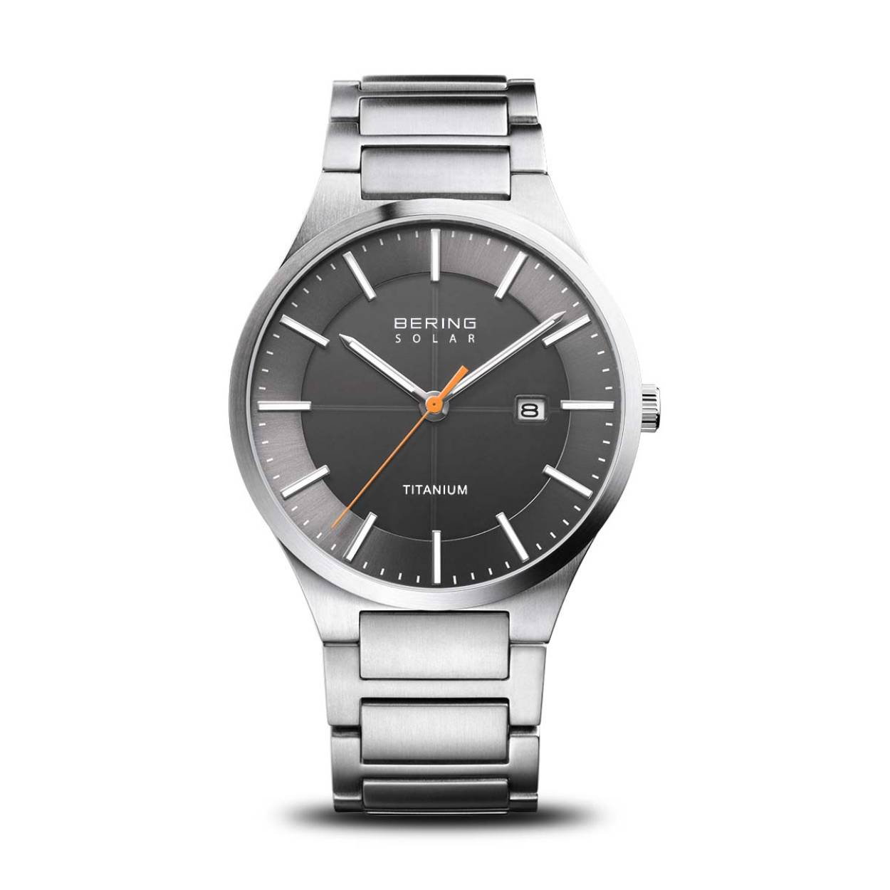 Het Bering horloge is een klassieke tijdmeter, die een combinatie biedt van minimalistisch, elegant en slank design. Het heeft een slanke, verfijnde look, met een subtiele kleur die perfect past bij elke outfit. De robuuste constructie garandeert een lange levensduur, terwijl de precieze mechanische technologie een nauwkeurigheid biedt. De onberispelijke afwerking maakt het Bering horloge een perfect accessoire voor elke gelegenheid.
specificaties
Kastdiameter: 39 mm
Glassoort: saffier glas 
Bandbreedte: 21 mm 
Kastmateriaal: Titanium
Waterdichtheid: 10 ATM 
Techniek: Solar
