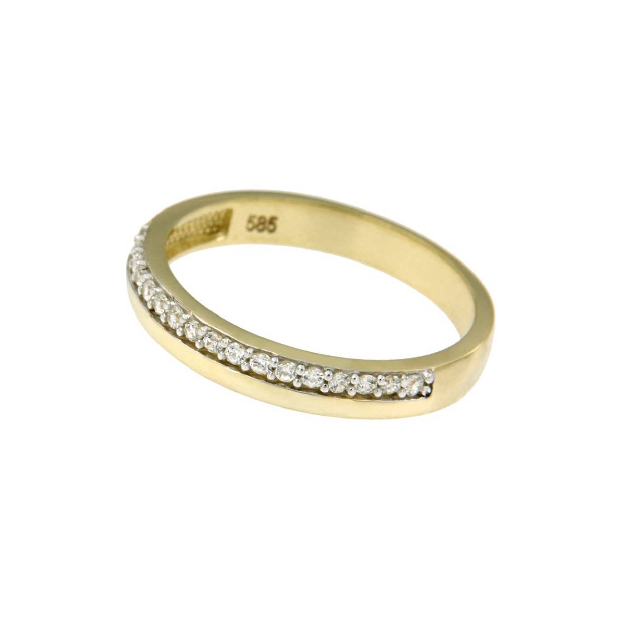 14K ring met rij zirkonia