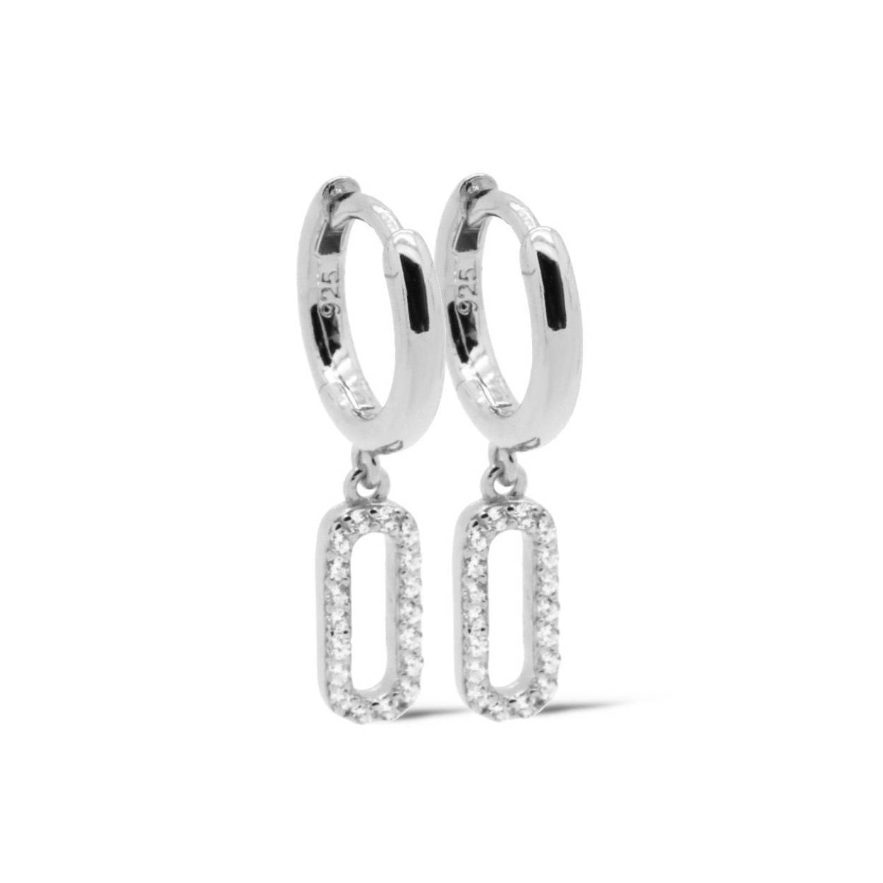A114S Karma | Hinged Hoops ROMY Round Square | Silver