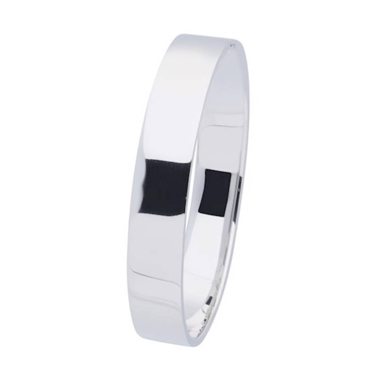 Zilveren armband bangle vlak massief 12x60mm