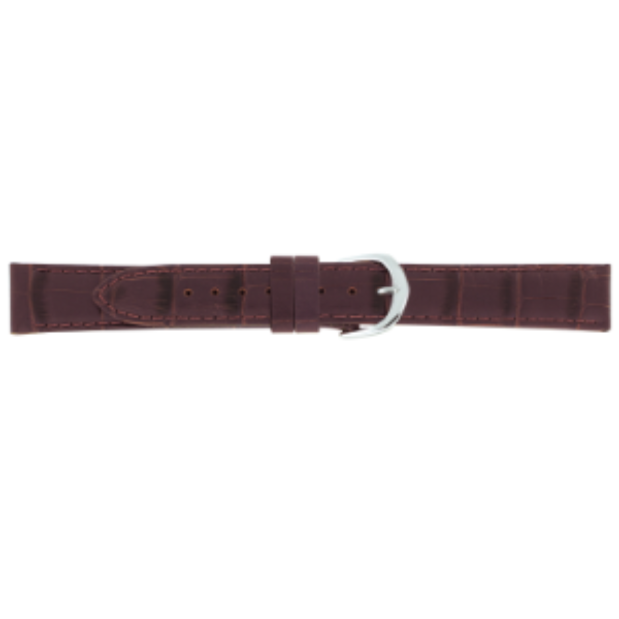 Horlogeband bruin krokoprint XL 18mm