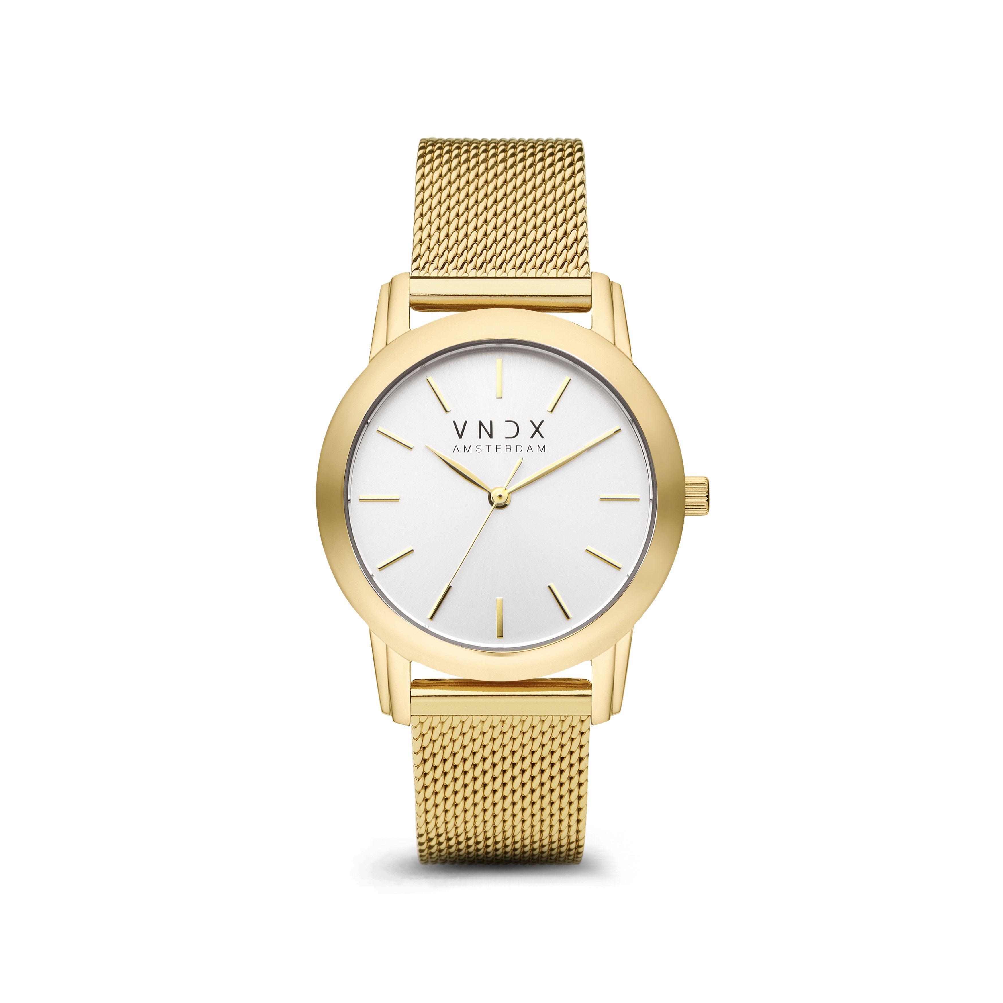 De City Chick XS, Ga jij op in het bruisende stadsleven? Ben jij op de hoogte van de laatste trends? Dan is deze City Chick het perfecte horloge voor jou. Haar minimalistische design zorgt voor een rustige modebewuste uitstraling. Haar slimme kast heeft een diameter van 34 mm.

In de kast zit een slim uurwerk, waarop een stralende wijzerplaat rust. Haar slimme uitstraling zorgt ervoor dat jou City Chick gemakkelijk te combineren is met je lievelingsoutfits.

Met je City Chick zal je gouden tijden beleven, je horloge zit prettig om de pols en is licht in gewicht.

Door haar mesh gouden band, vormt haar minimalistische design zich gemakkelijk om je pols. Ook het op maat maken van je horloge is eenvoudig te doen, door haar verstelbare sluiting.