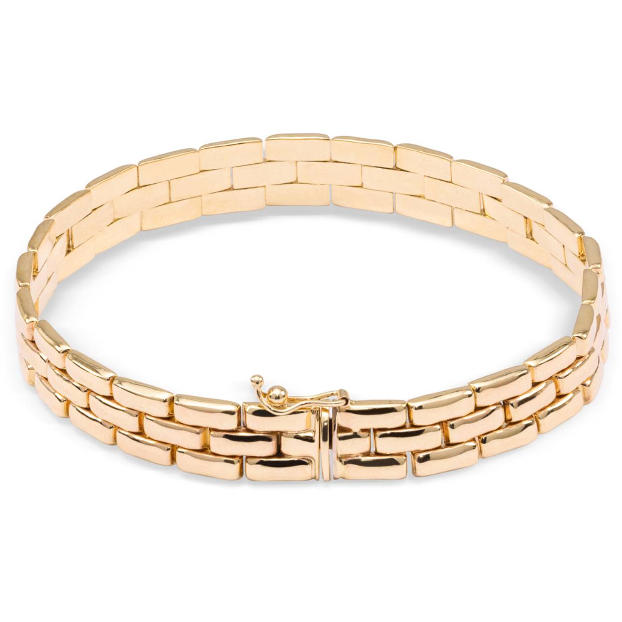 14 karaat geelgouden schakel armband 19,5cm.