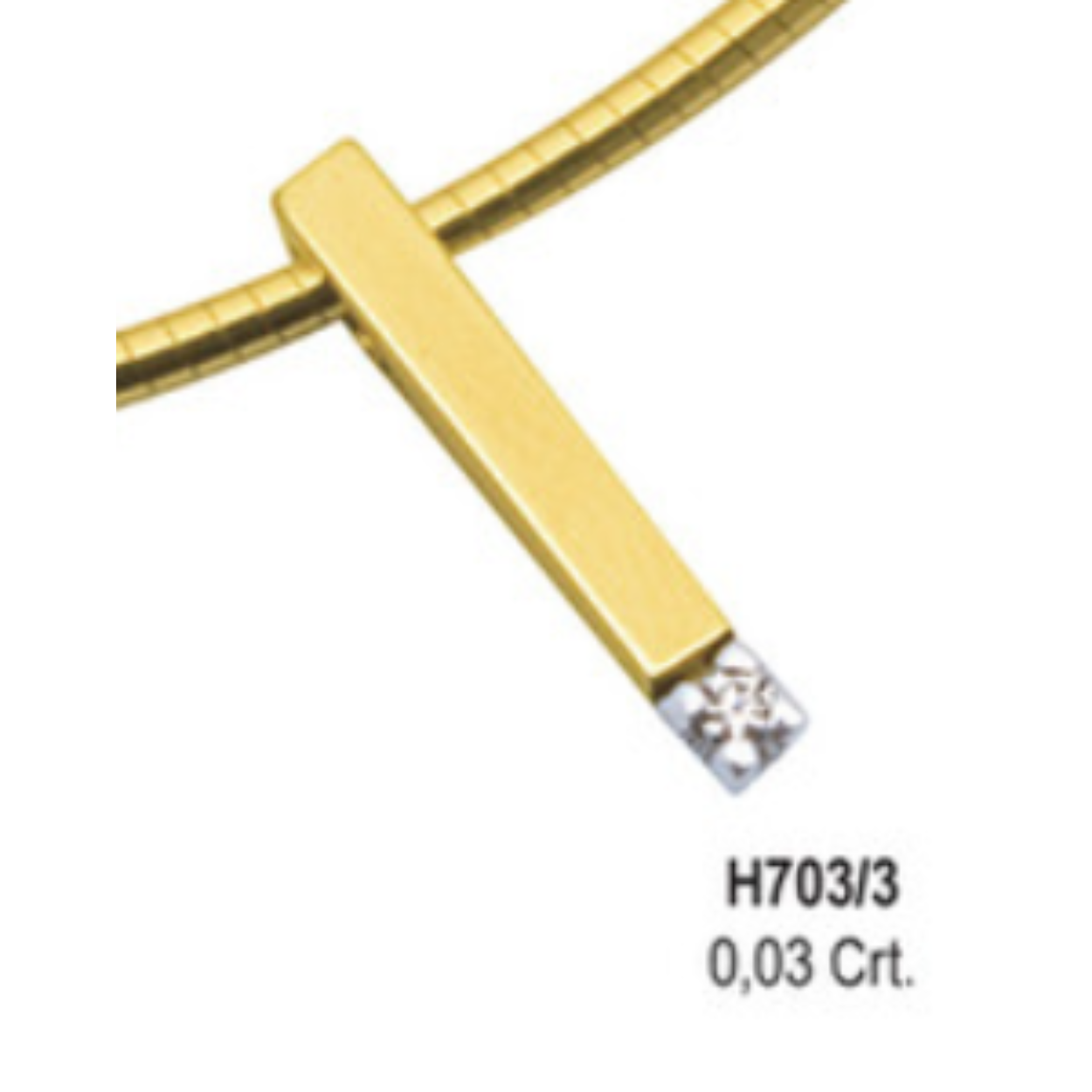 Hanger bicolor goud met 1 x 0.03 TW-VVS/VS