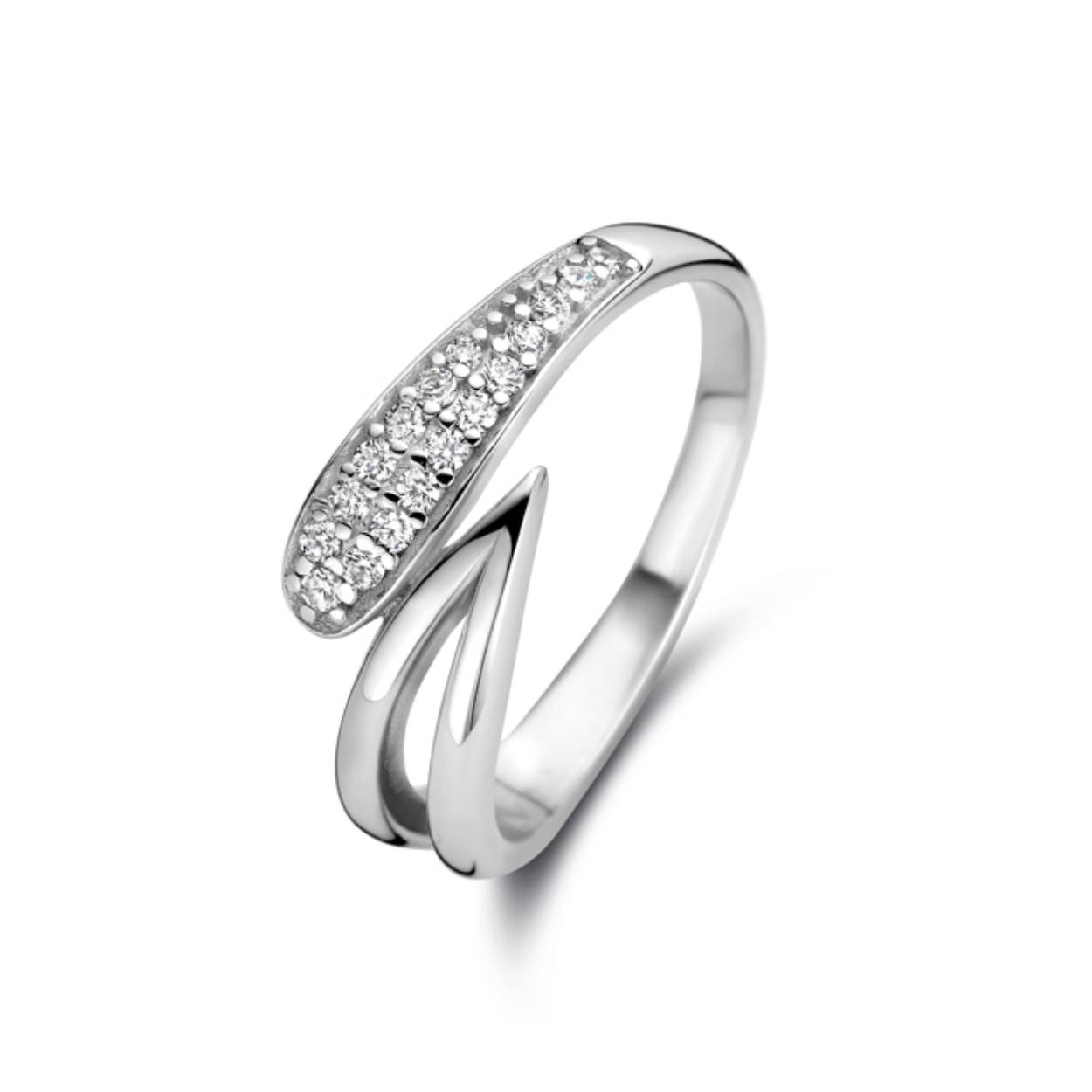 Zilveren ring afgewerkt met zirkonia van het merk Rosa di Luca