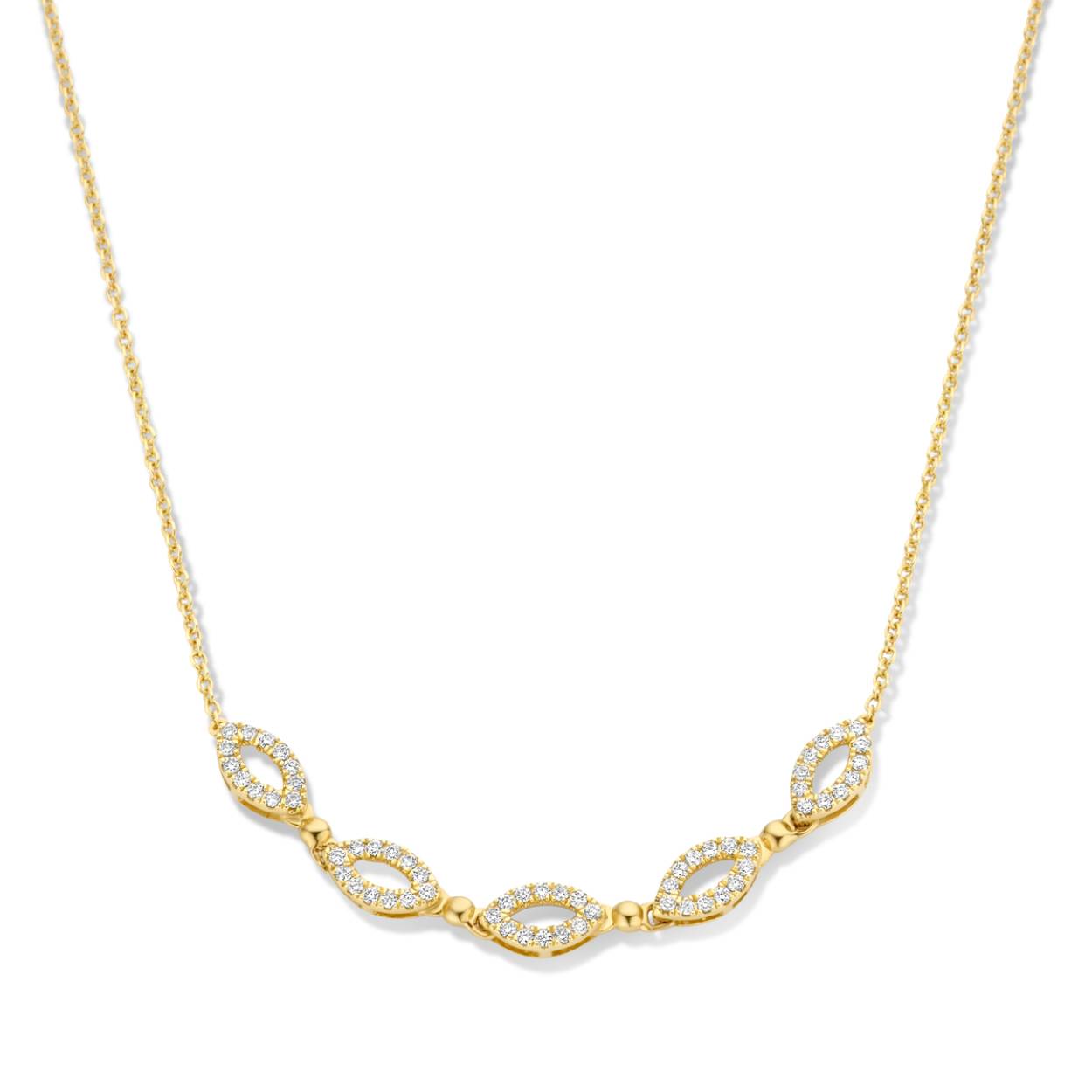 Naiomy Gold collier goud 18k gezet met briljant 22p - 45cm