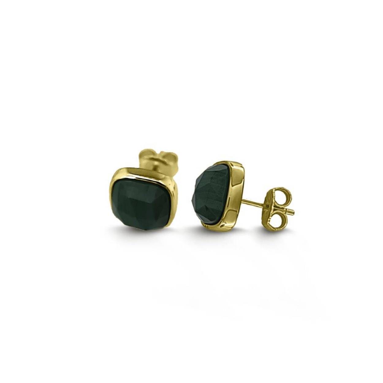 MY iMenso ODM "Blocco Malachite" earrings(925/1Mgold-plated)natural malachite
