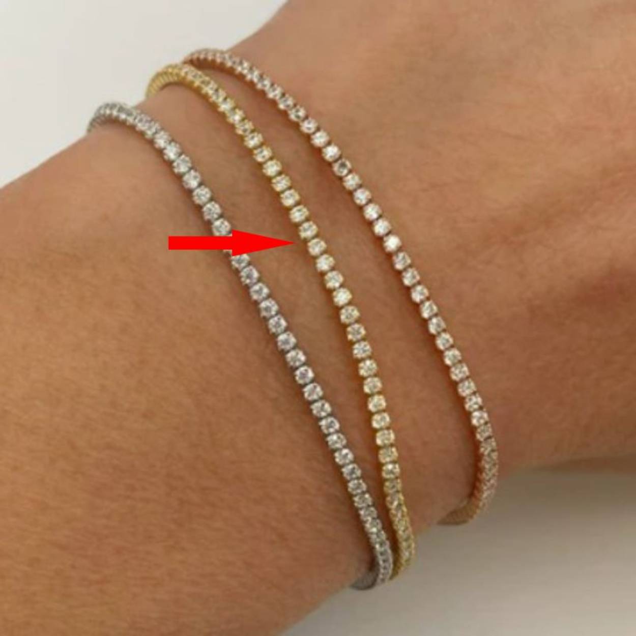 My iMenso ODM "Tennis white 1.5mm CZ" bracelet (925/1Mgold -plated) 16+4cm