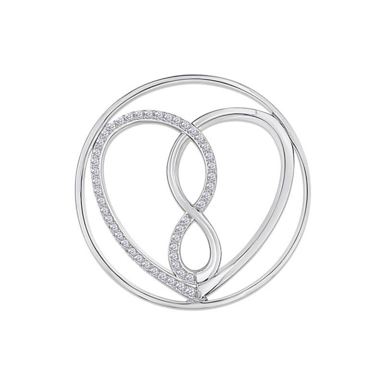 Deze "infinite love" fantasy insigia is vervaardigd van 925 Sterling zilver met een hoogwaardige afwerking (ook wel “Italian finish” genoemd) en is voorzien van een rhodium plating. Je kan de insignia combineren met een spiegeltje of een stone insignia. Verder is de insignia gezet met cubic zirkoia steentjes die de insignia nog mooier maken