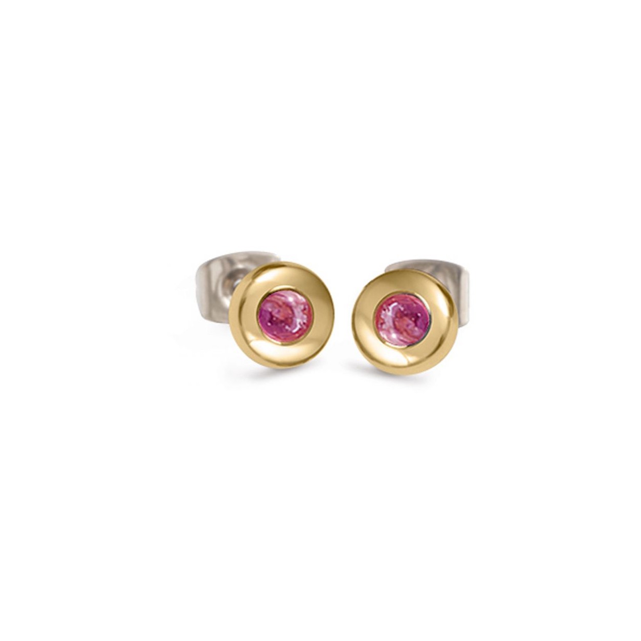 Deze klassieke oorstekers van Boccia Titanium passen perfect bij iedere outfit! De goudkleurige oorbellen zijn gemaakt van titanium en bevatten een prachtige roze toermalijn. Deze edelsteen werkt aardend, beschermend en reinigend. Prachtig in combinatie met andere sieraden van Boccia Titanium. De oorstekers hebben een diameter van 6,5mm.