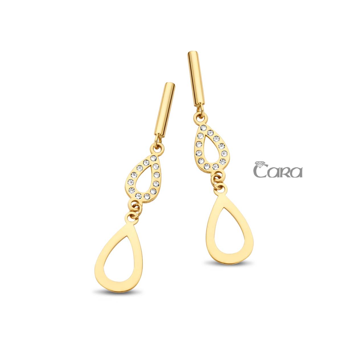 Cara oorslingers goud 18k gezet met zirconia 
