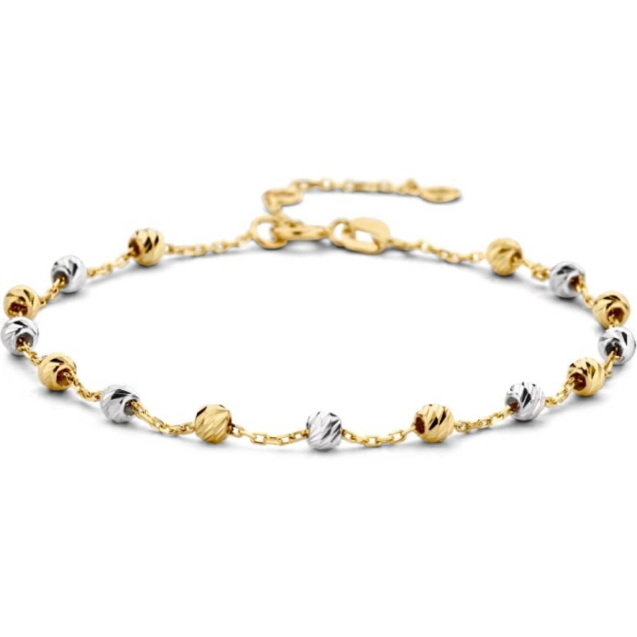 Gouden Armband met Tri Color Balletjes