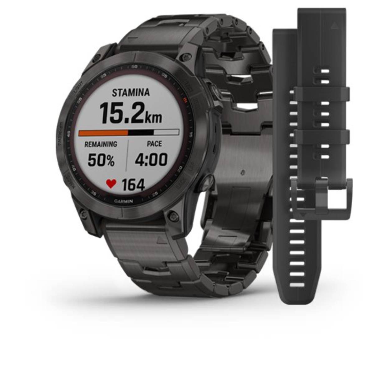 Deze Garmin smartwatch behoort tot Fenix 7 collectie.
Referentienummer: 010-02540-39

De Garmin Fenix 7 is meest geavanceerde multisport smartwatch. Gemaakt voor performance met premium materialen en een vernieuwd, stevig en atletisch design.

Deze Garmin Fenix 7 is 47mm en heeft een carbon grey DLC titanium kast en carbon grey DLC vented titanium polsband. Tevens wordt er een extra siliconen band bijgeleverd. De batterijduur is maar liefst 22 dagen in smartwatch modus en 81 uur in GPS modus.