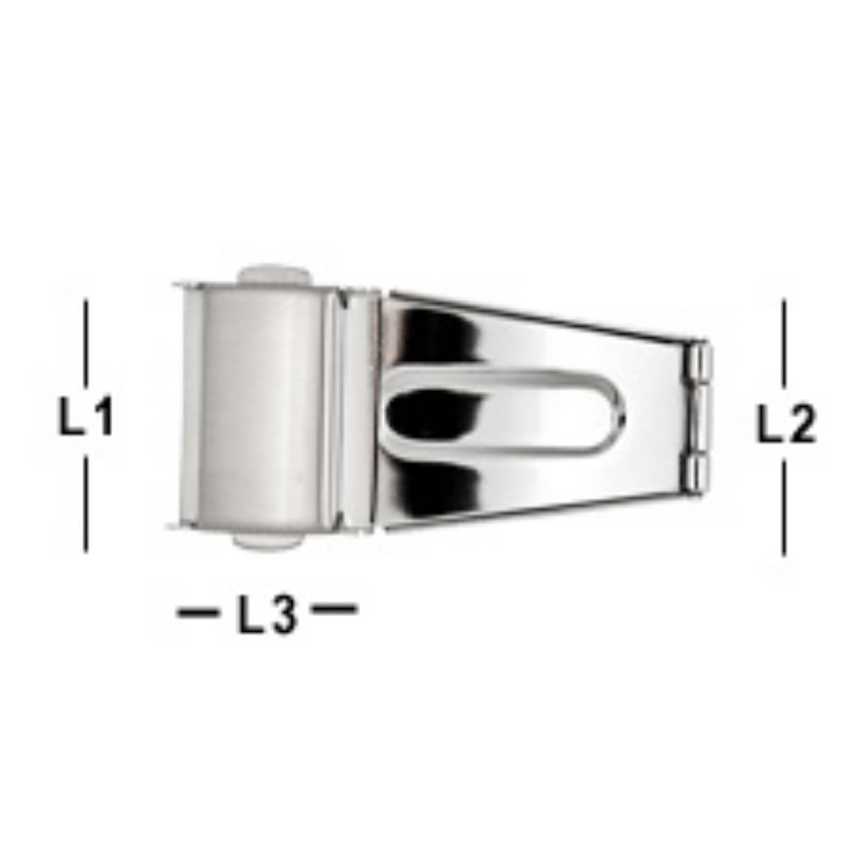 Klapsluiting staal 24 mm met drukkers mat