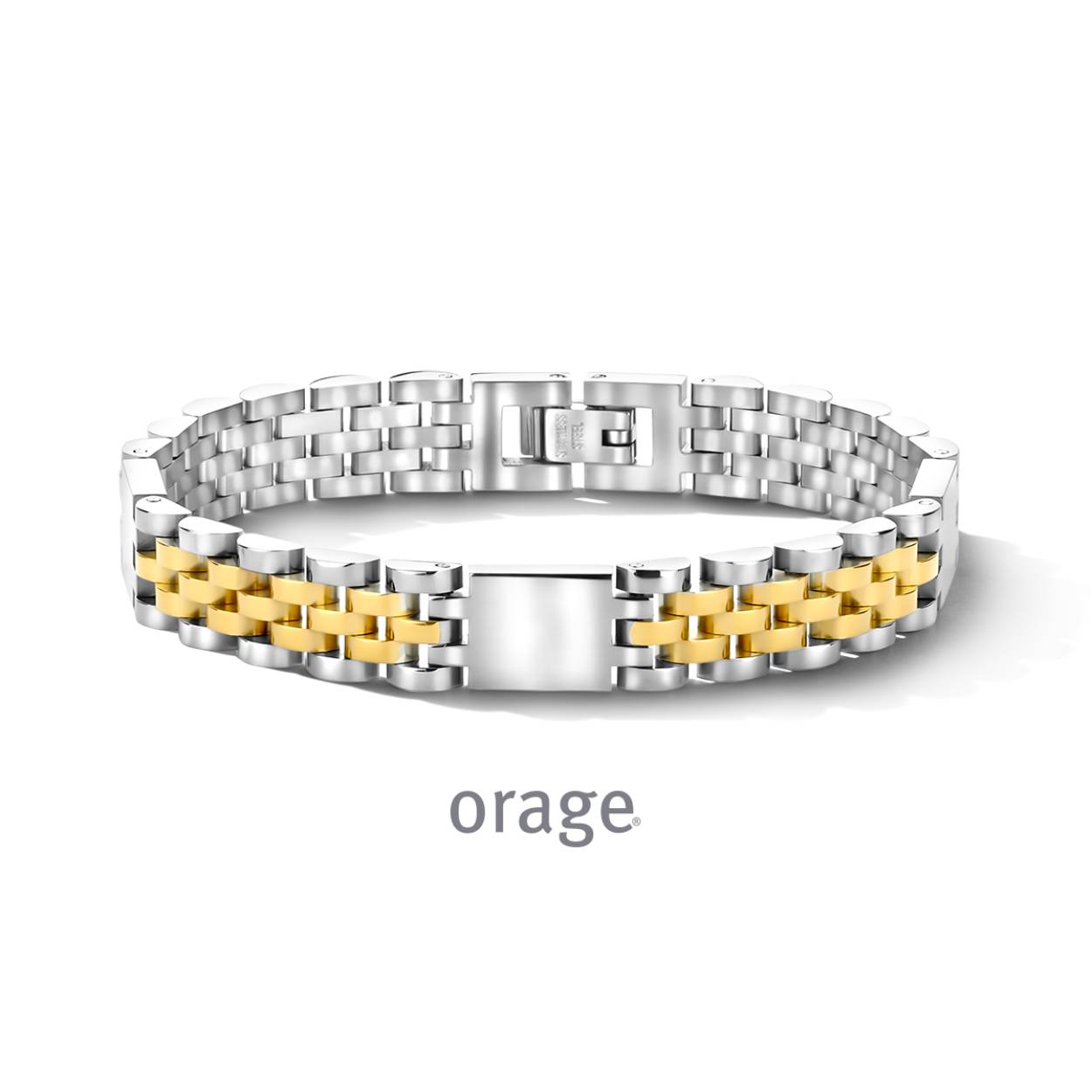 Orage armband heren staal bicolor
