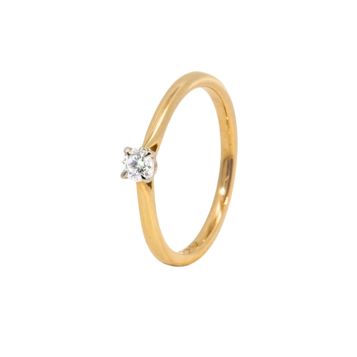 roségoudkleurige ring met briljant 0,15ct 2,2gr