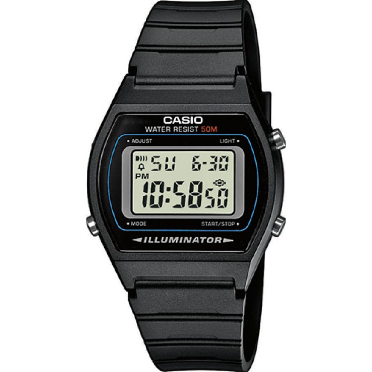 Casio uurwerk digitaal met referentie W-202-1AVEF - Zwarte kast en band in kunststof - Meer informatie over de functie: zie omschrijving