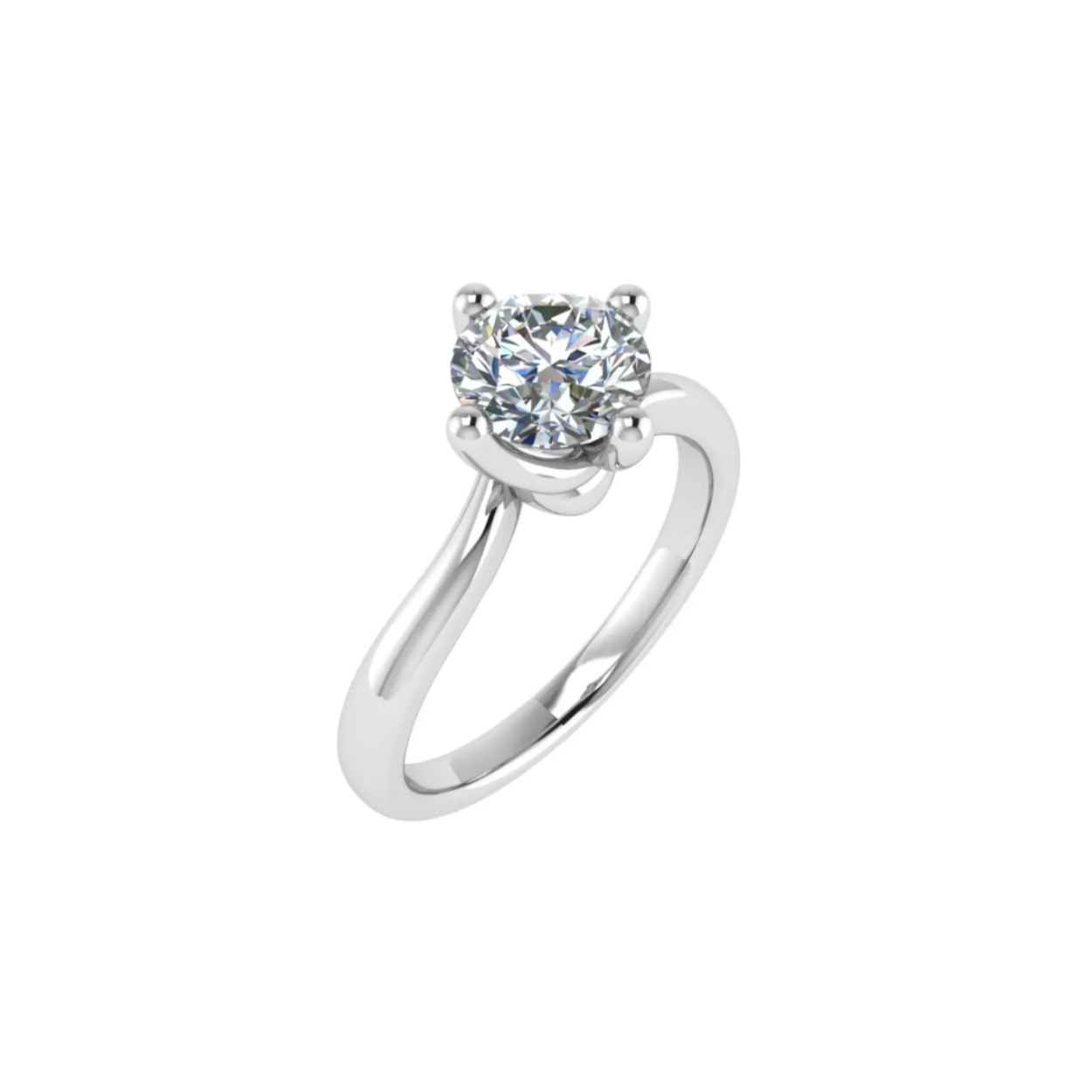ring in 18kt witgoud met briljant 0.28 ct