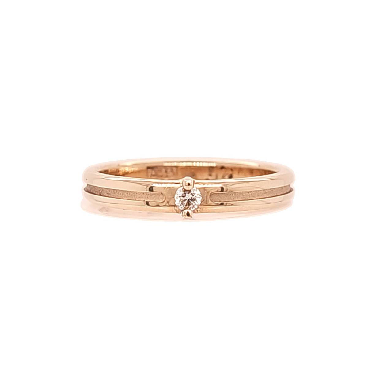 geelgouden ring met diamant 0,03