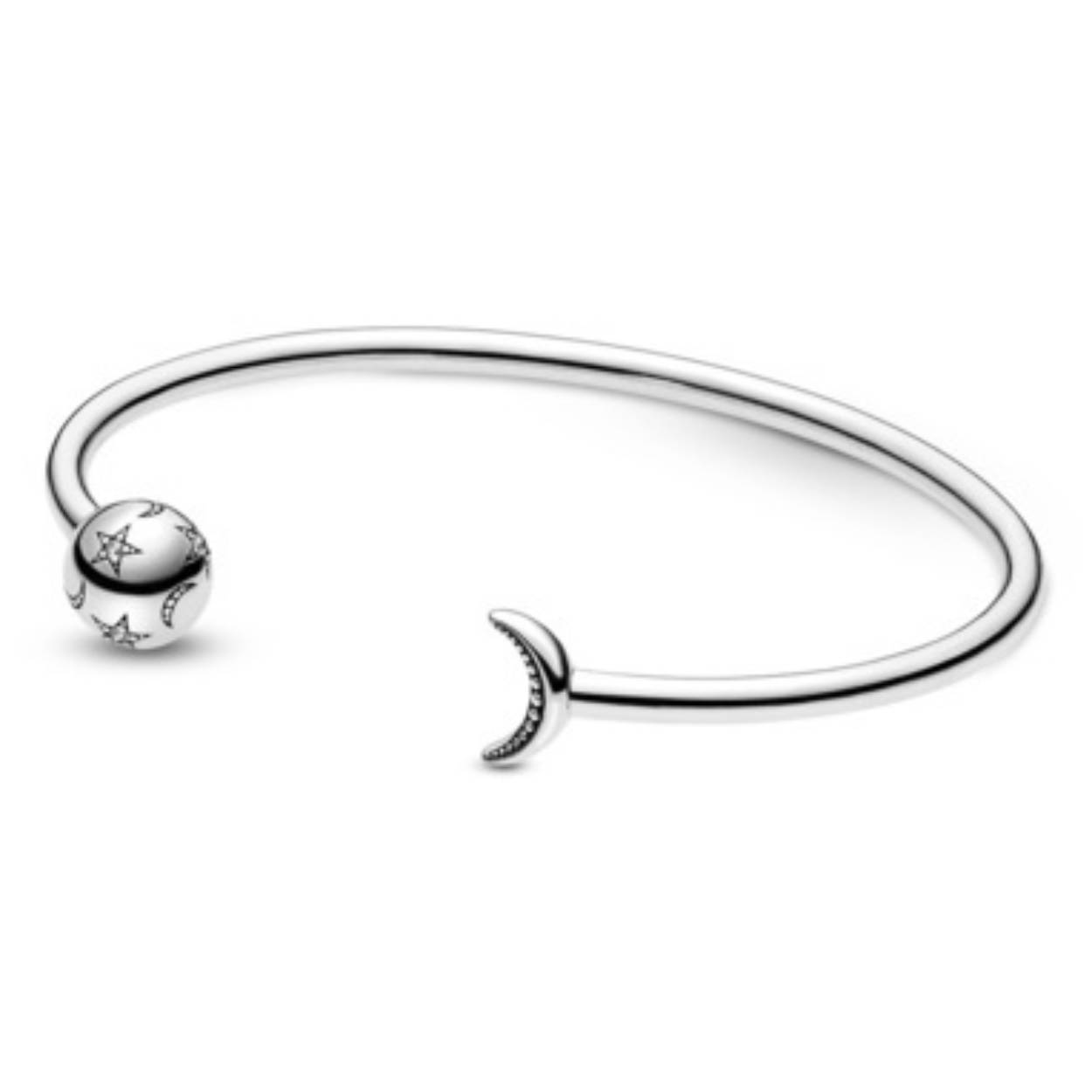 open bangle armband maan en sterren. Voor de kleine pols