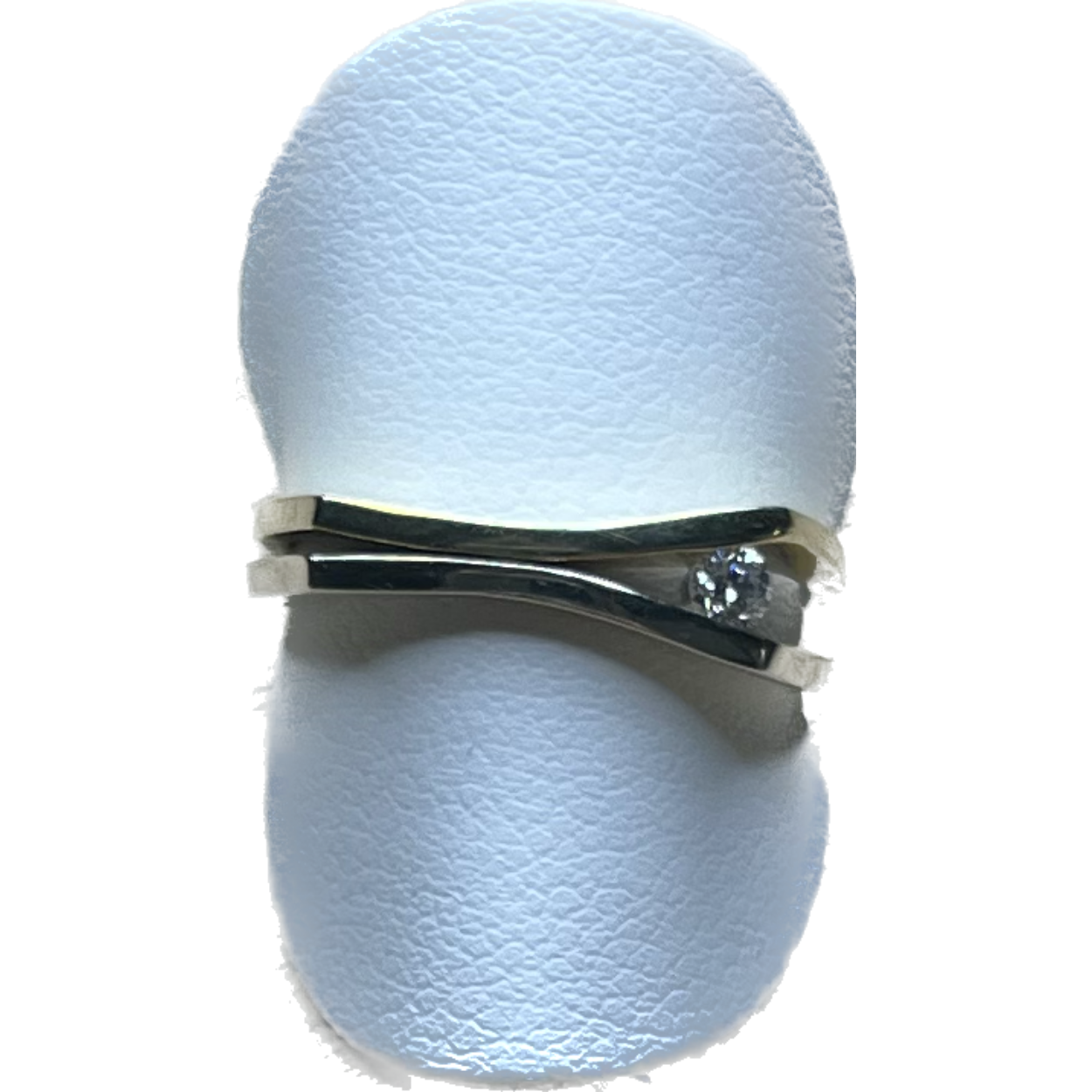 Bicolour ring van R&C , x-vorm 1x diamant; 0.08crt
