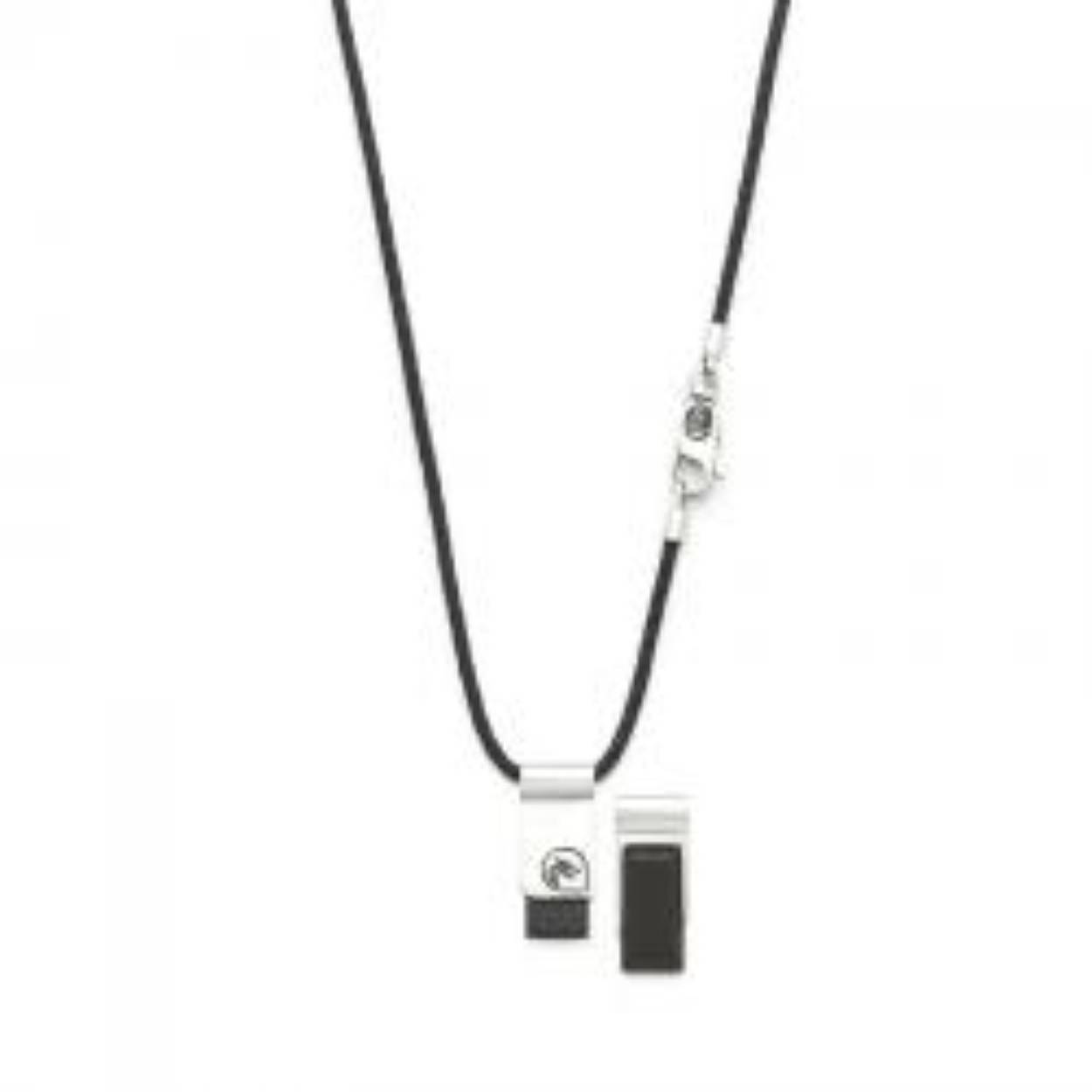leren collier hanger is aan 2 zijden te dragen