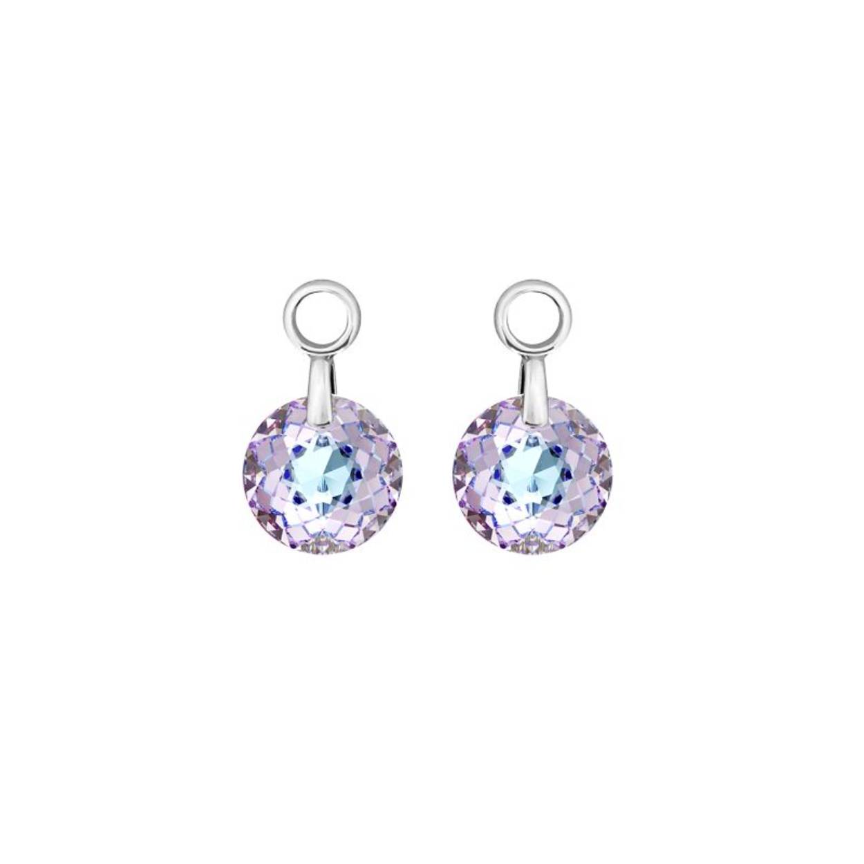 MY iMenso Creoli Tonda pair of pendant "man-made crystal Vitail Light" 10mm (925/rhod-plated)