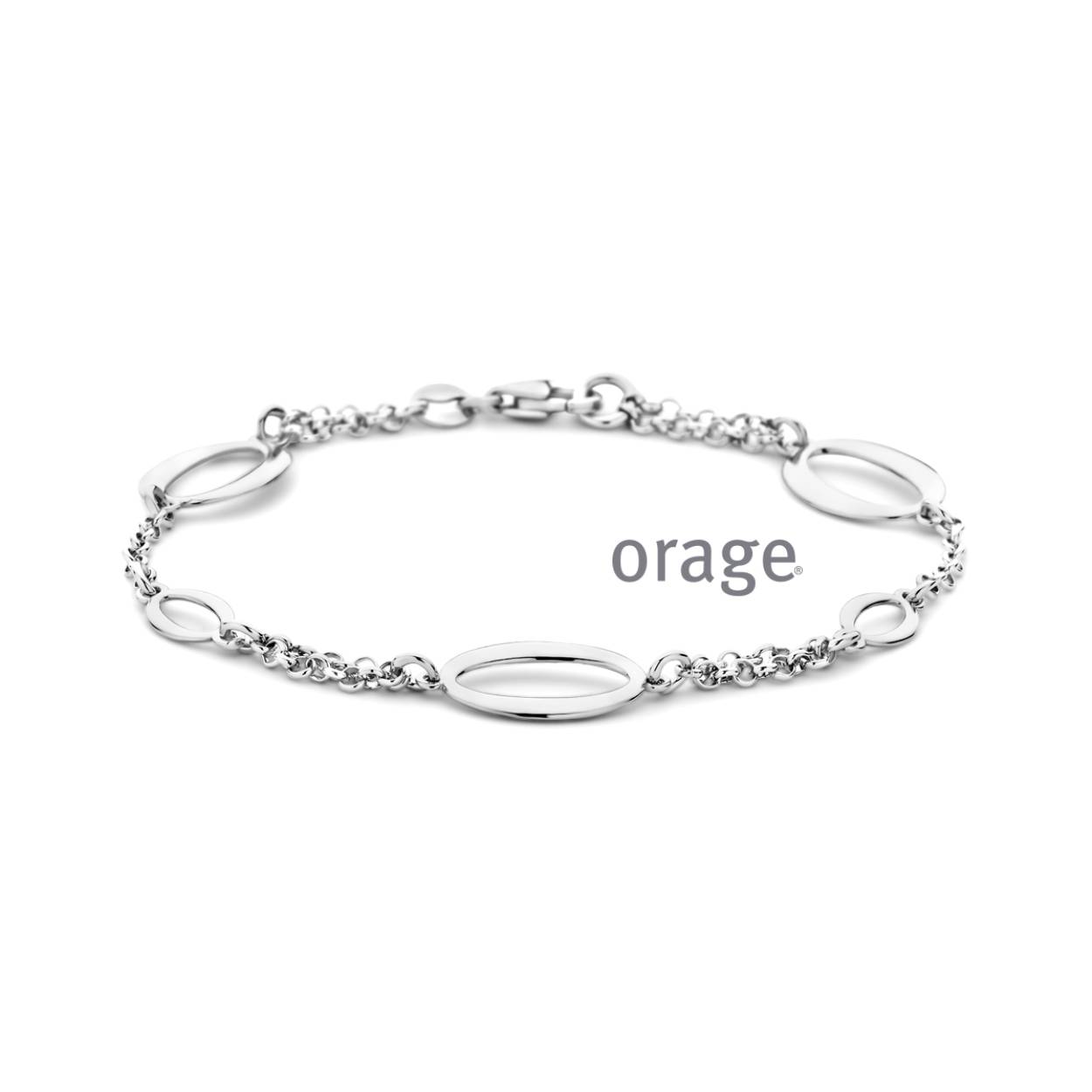Zilveren armband met ovale schakels van het merk Orage
Lengte: 17 + 2 cm