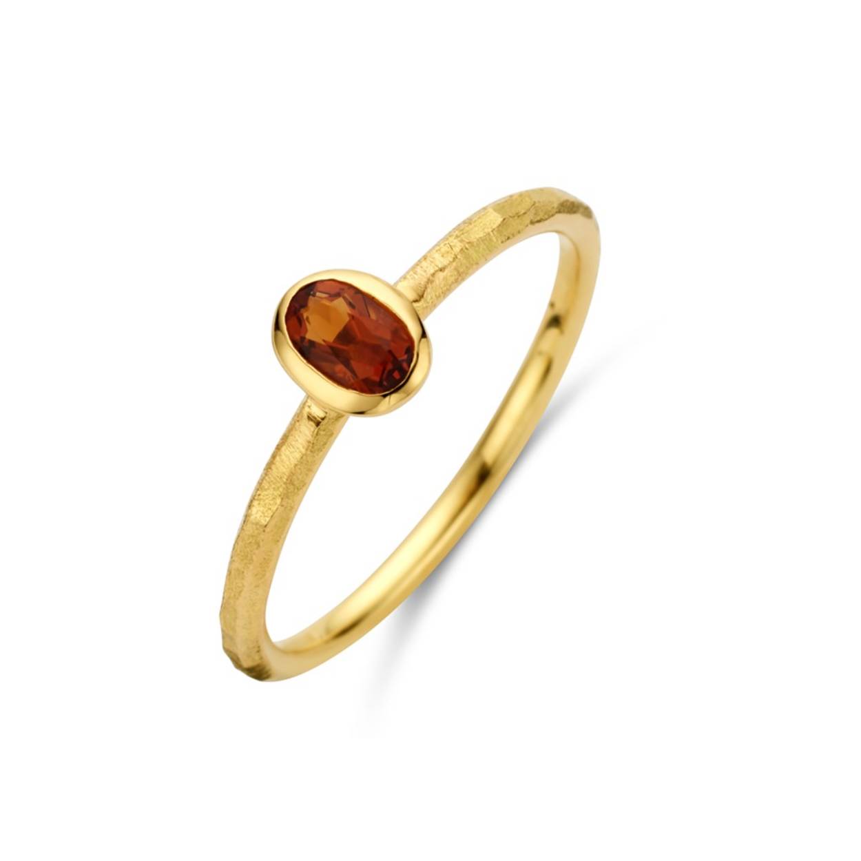 Ring geel goud 18kt met Rhodolite