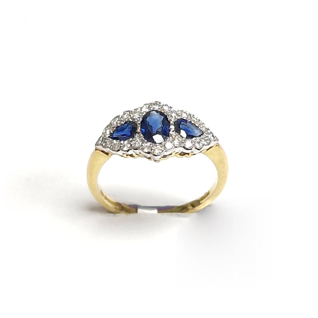 Prachtige 18 kt. gouden triple entourage ring BA-141-SD