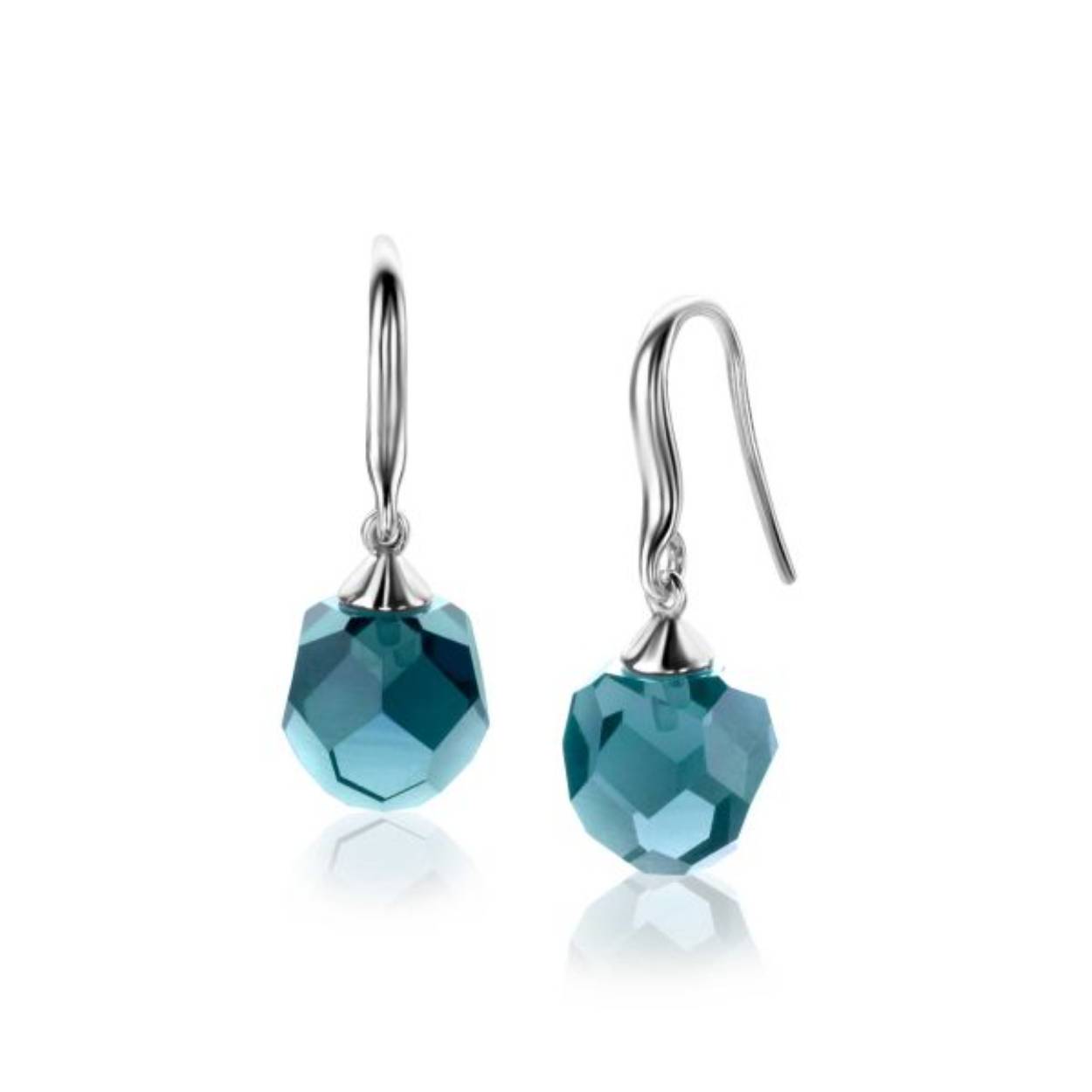 Dit zijn oorbellen van het merk Zinzi. De oorbellen zijn blauw van kleur en gemaakt van zilver. 