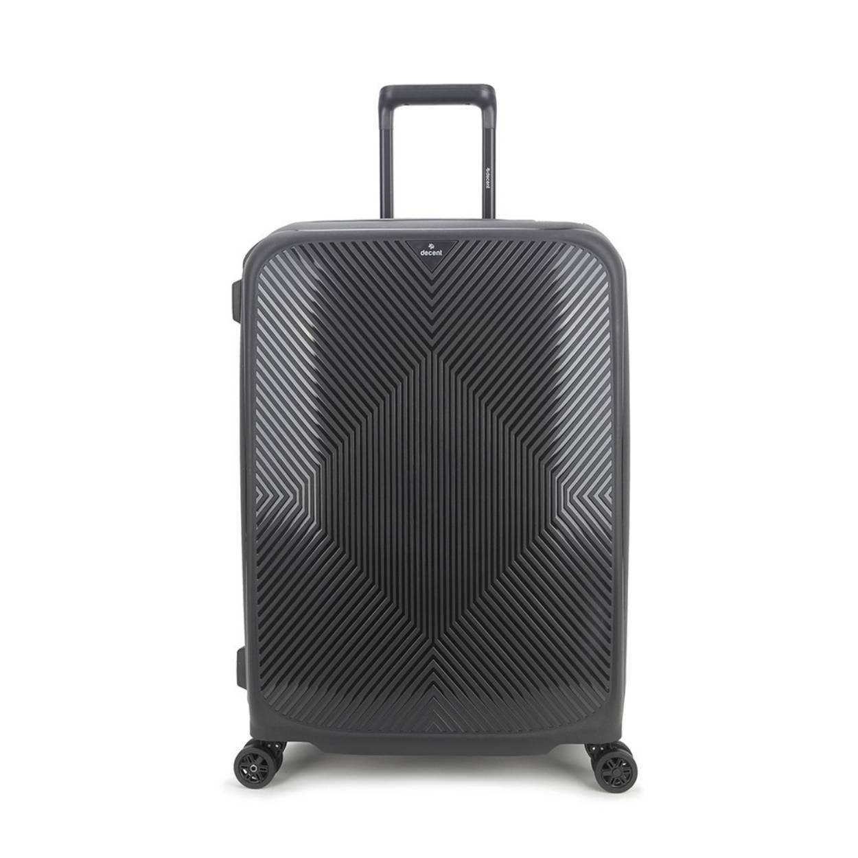 De Decent Axiss Fix koffer van 68 cm in het zwart biedt verschillende handige functies, waaronder een vast TSA-slot, 4 dubbele wielen en een verstelbare trekstang. Deze koffer is ideaal voor reizen en vakanties en biedt voldoende ruimte voor al uw spullen. Draag de koffer comfortabel met behulp van de stevige handvatten aan de boven- en zijkant. Reis in stijl met deze praktische en duurzame koffer!
AXISS-FIX Soort koffer: 
Harde koffer 
Materiaal: Polypropylene 
Aantal wielen: 4 dubbele zwenkwielen 
Type slot: TSA cijferslot
 Buitenafmeting: 68X47,5X29 CM 
Inhoud: 80 liter