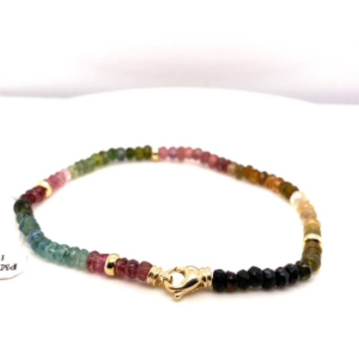 4 mm gekleurd toermalijn armband met gouden sluiting