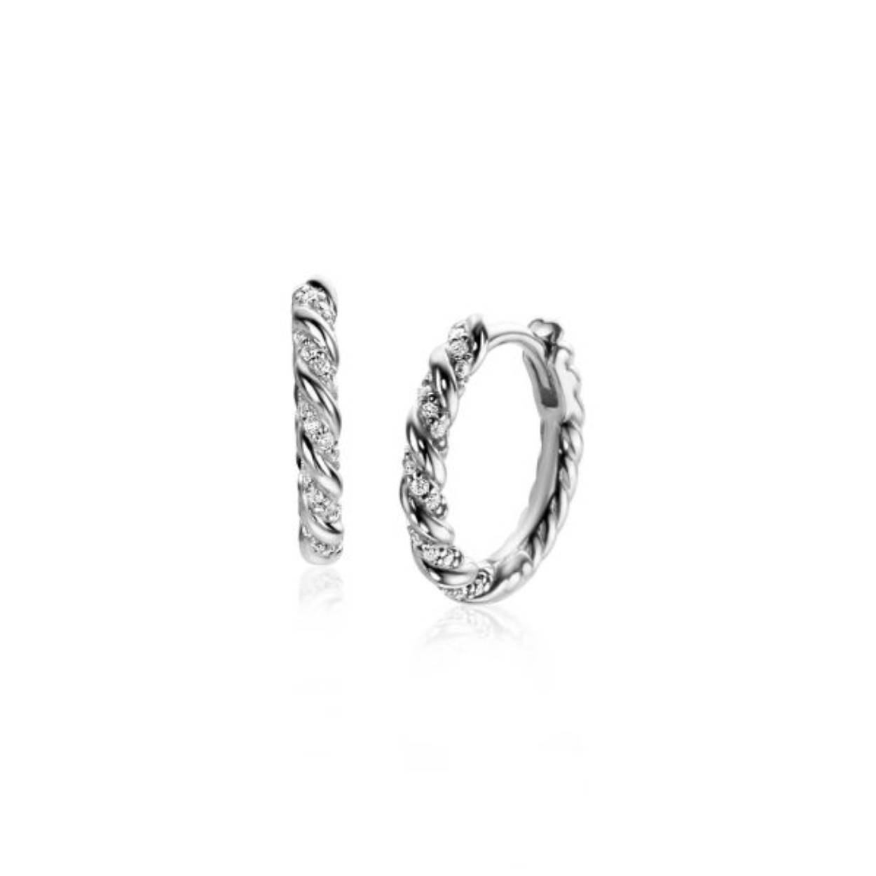 gedraaide oorring met cz