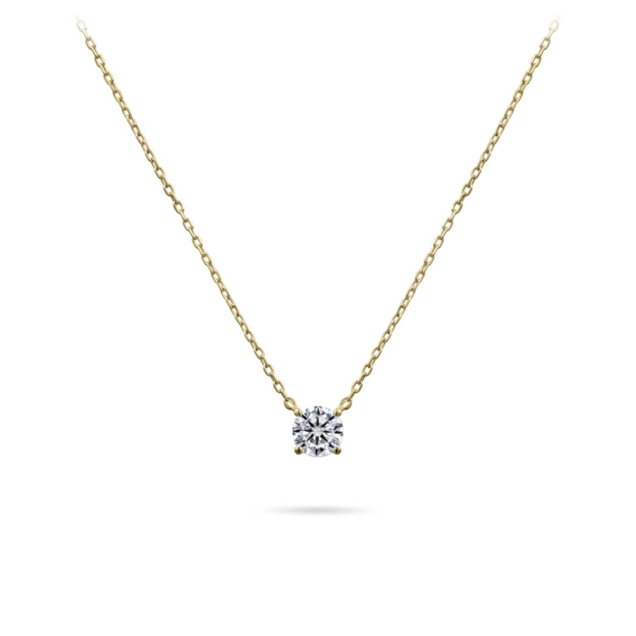 14k Necklace with solitair stone | 4 mm | 38 + 4 cm