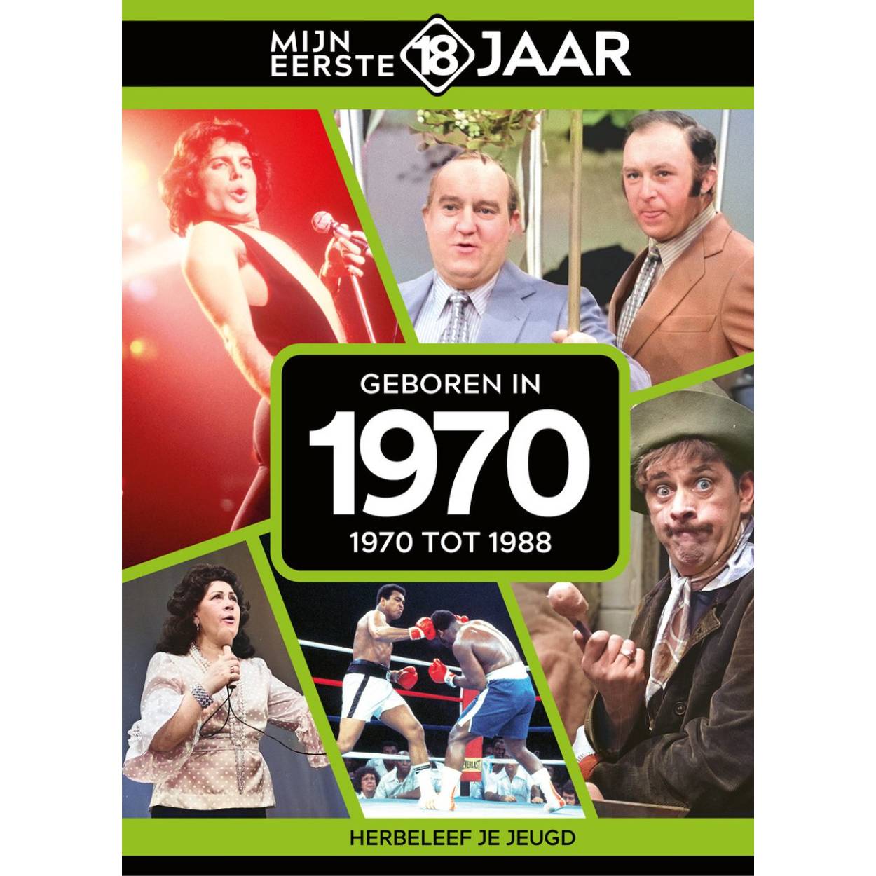 MIJN EERSTE 18 JAAR; GEBOREN IN 1970 De jaren van 1970 tot 1988 Mijn Eerste 18 Jaar is hét boek vol met ‘oh ja!’-momenten. Droom weg bij alle hoogtepunten uit jouw jeugd. Zo beleef je de meest spraakmakende momenten uit de eerste 18 jaar van jouw leven opnieuw. Aan welke hits, films en tv-programma’s heb je mooie herinneringen? Hoe was de mode toen, het straatbeeld en de rages? Welke sporthelden zijn je bijgebleven? En wat was het nieuws waar iedereen het over had? Mijn Eerste 18 Jaar staat boordevol jeugdsentiment. Met maar liefst 182 pagina’s aan kleurrijke foto’s, anekdotes en iconische beelden uit jouw jonge jaren. Ook hebben we per jaar de grootste hits voor je verzameld. Scan de code en beluister jouw hits. Begin met bladeren en herbeleef je jeugd! 
