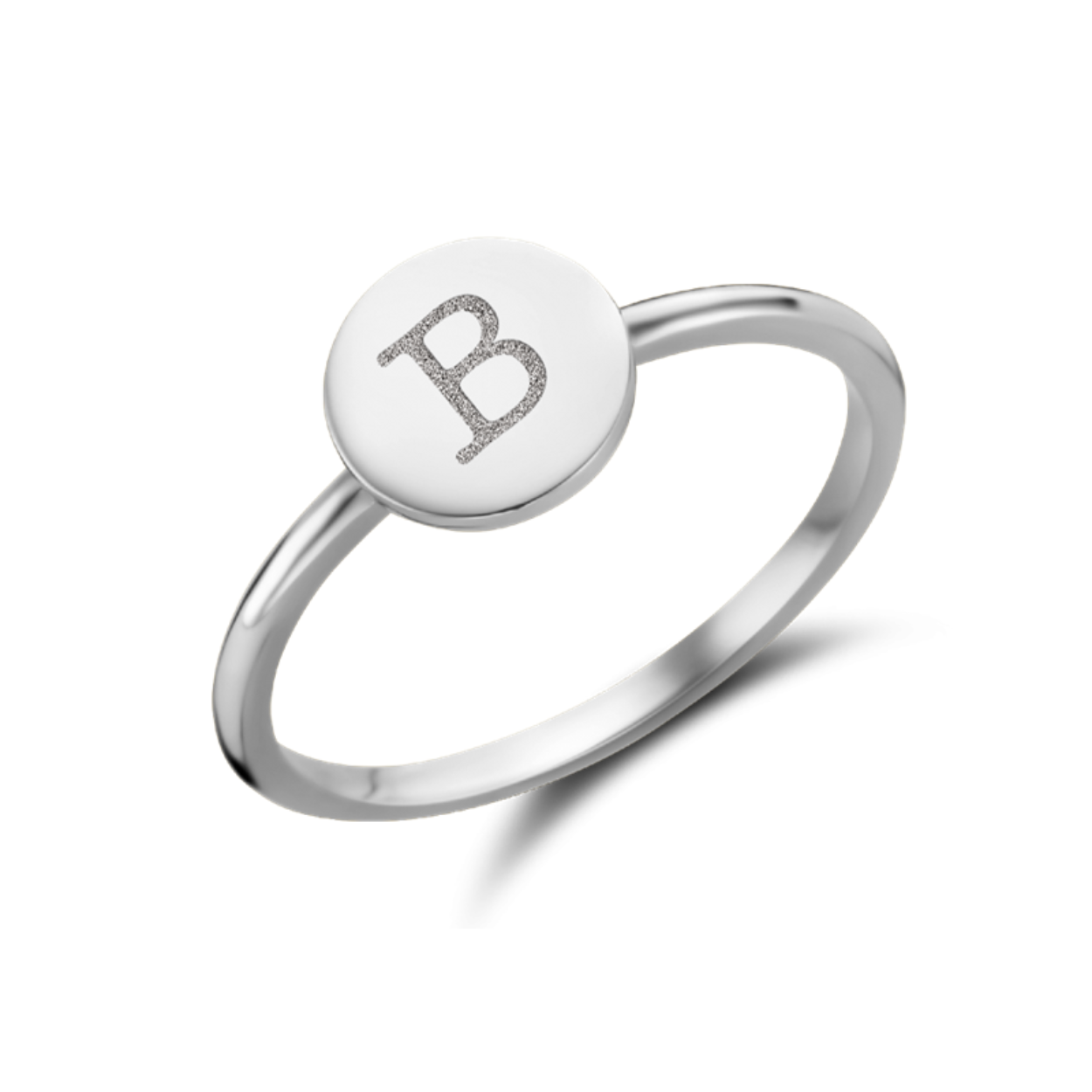 Zilveren ring Disc zilveren zegelring met een initiaal A
ZZR4013