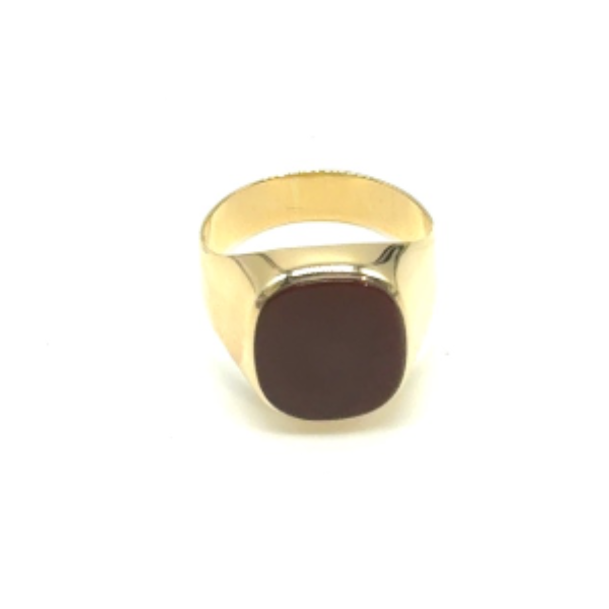 14k gouden zegelring met een rode steen. ca 6.7 gram. 