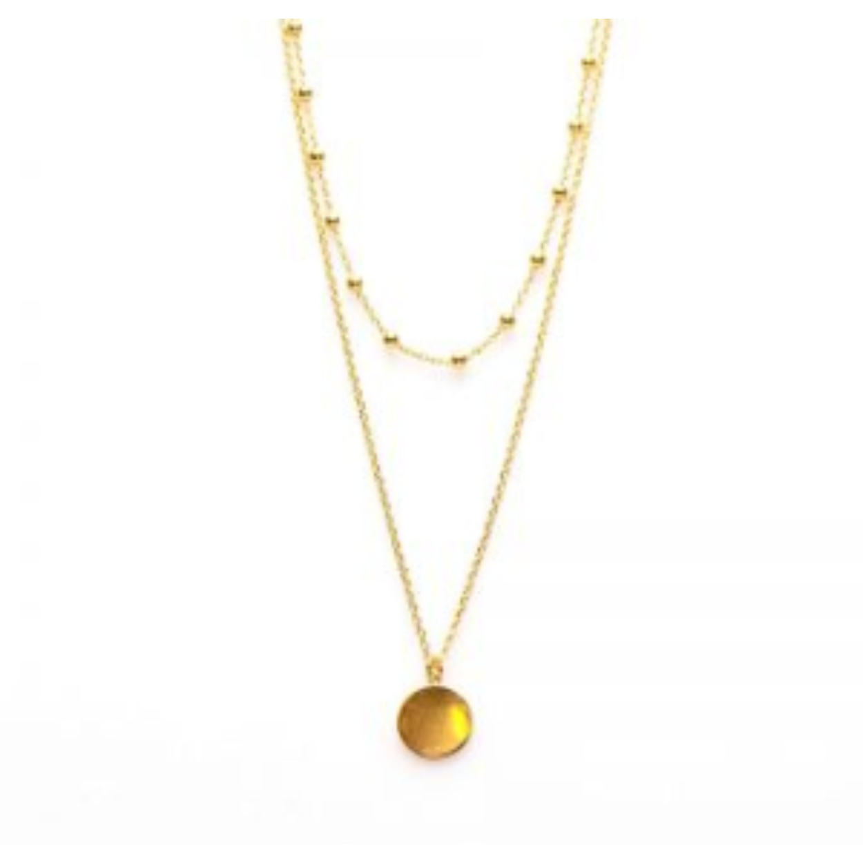 Double Necklace Dots Disc Goldplated