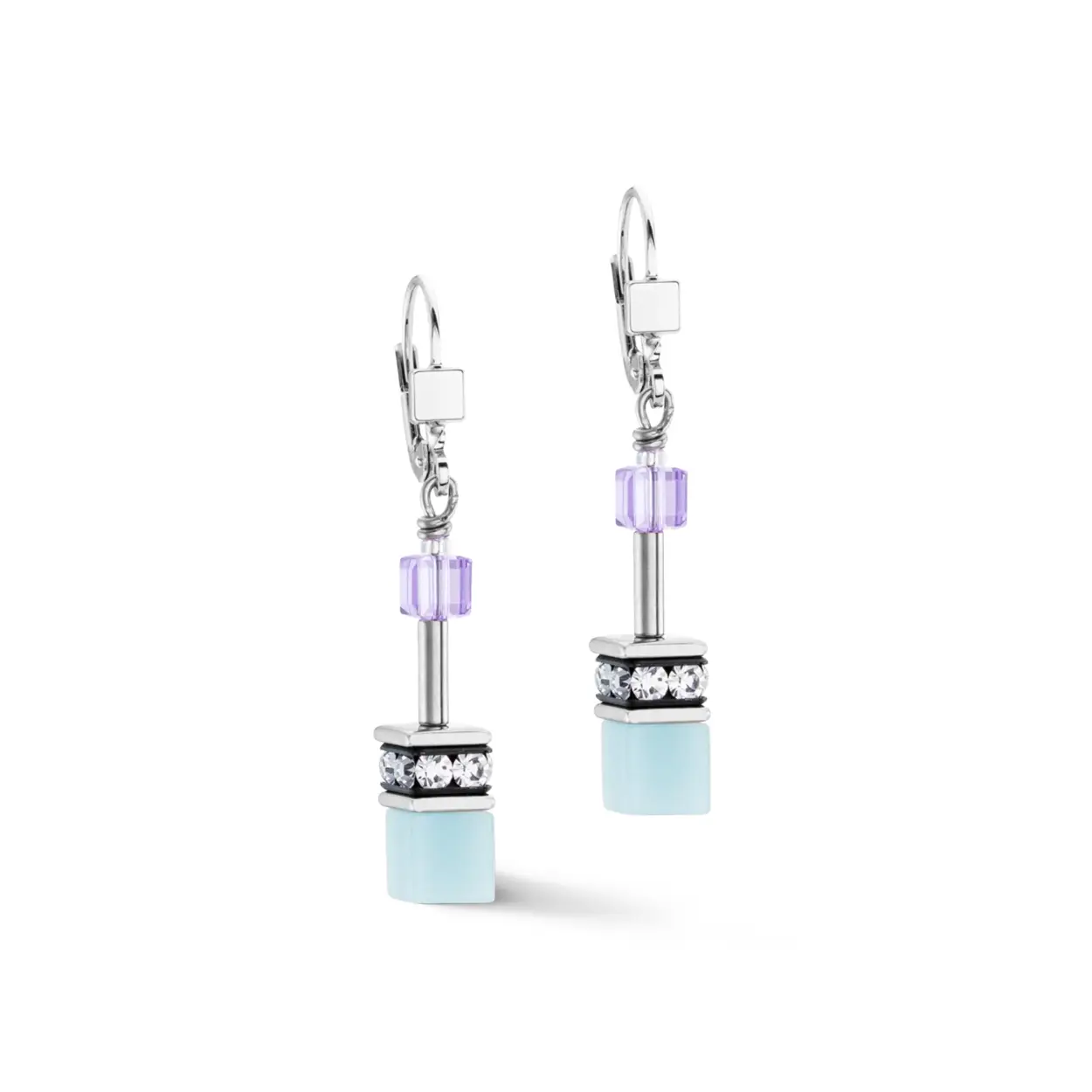 Coeur de Lion oorhangers met polaris en swarovski kristallen