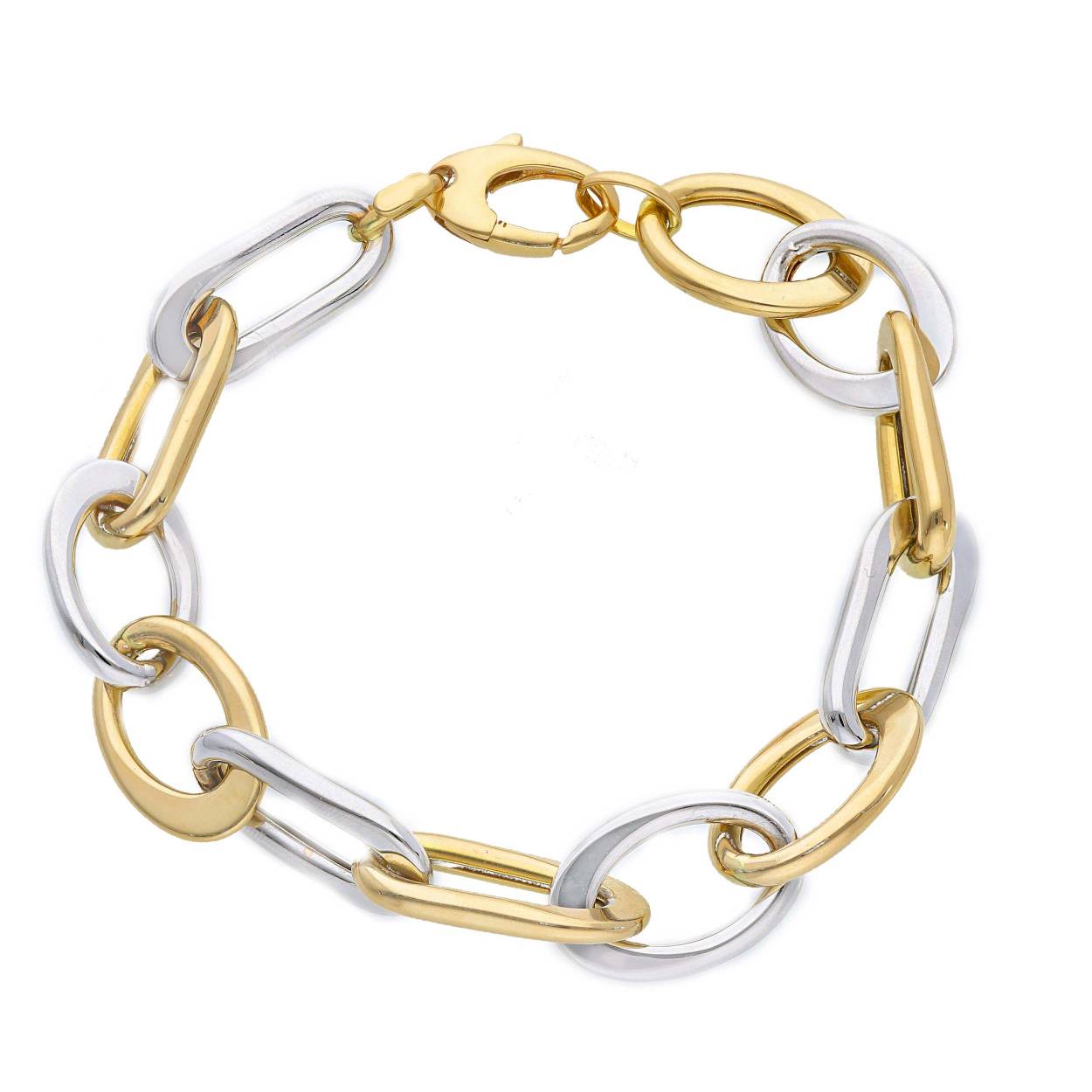 Bracelet geel en wit goud 18kt