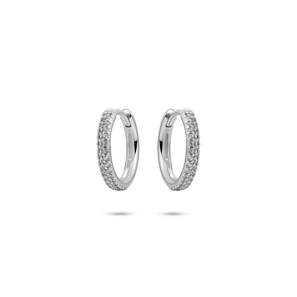 Zilveren oorhangers met zirkonia's erin 15 mm