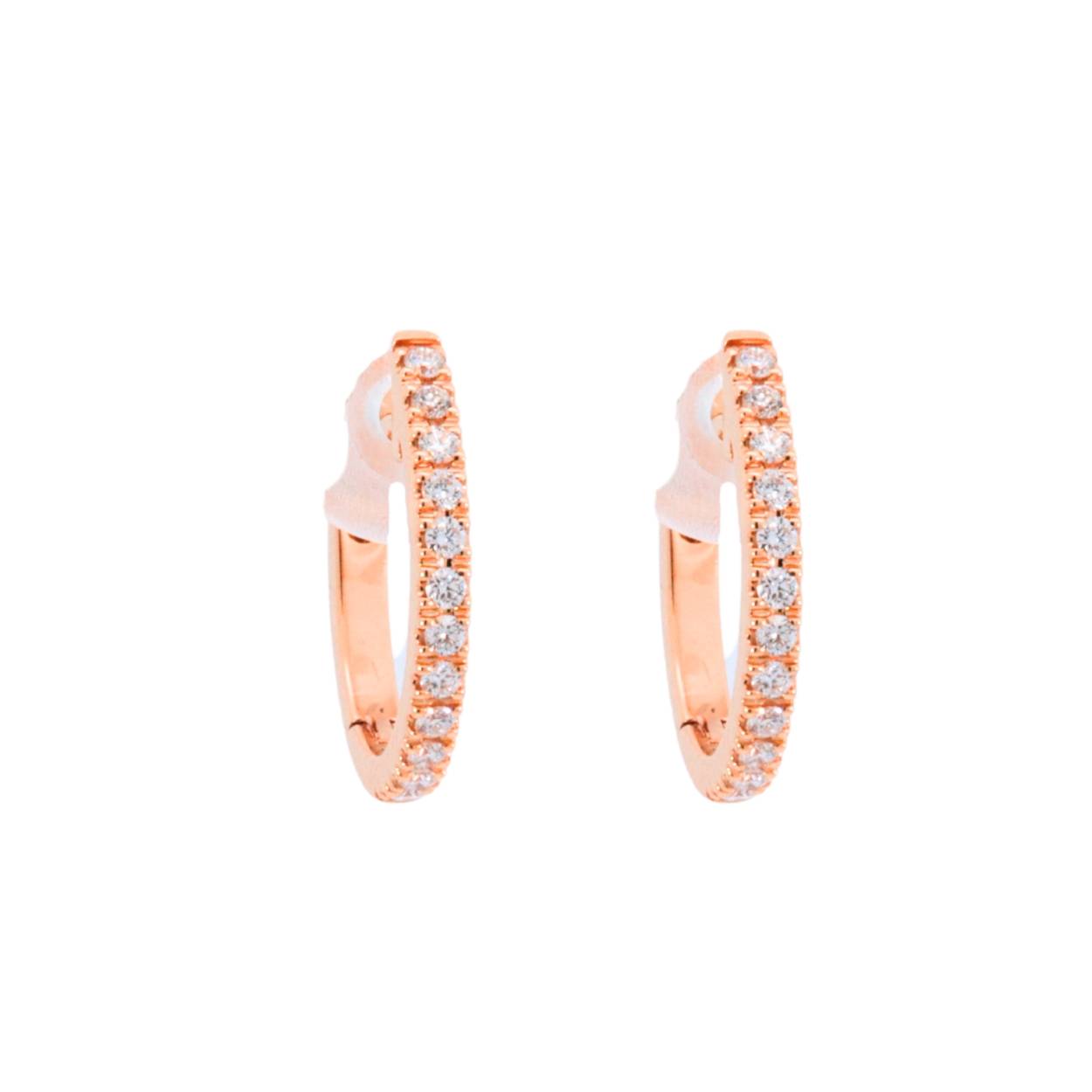 Giorgio Visconti ovalen oorhangers roségoud 18KT met diamanten 0.17ct.