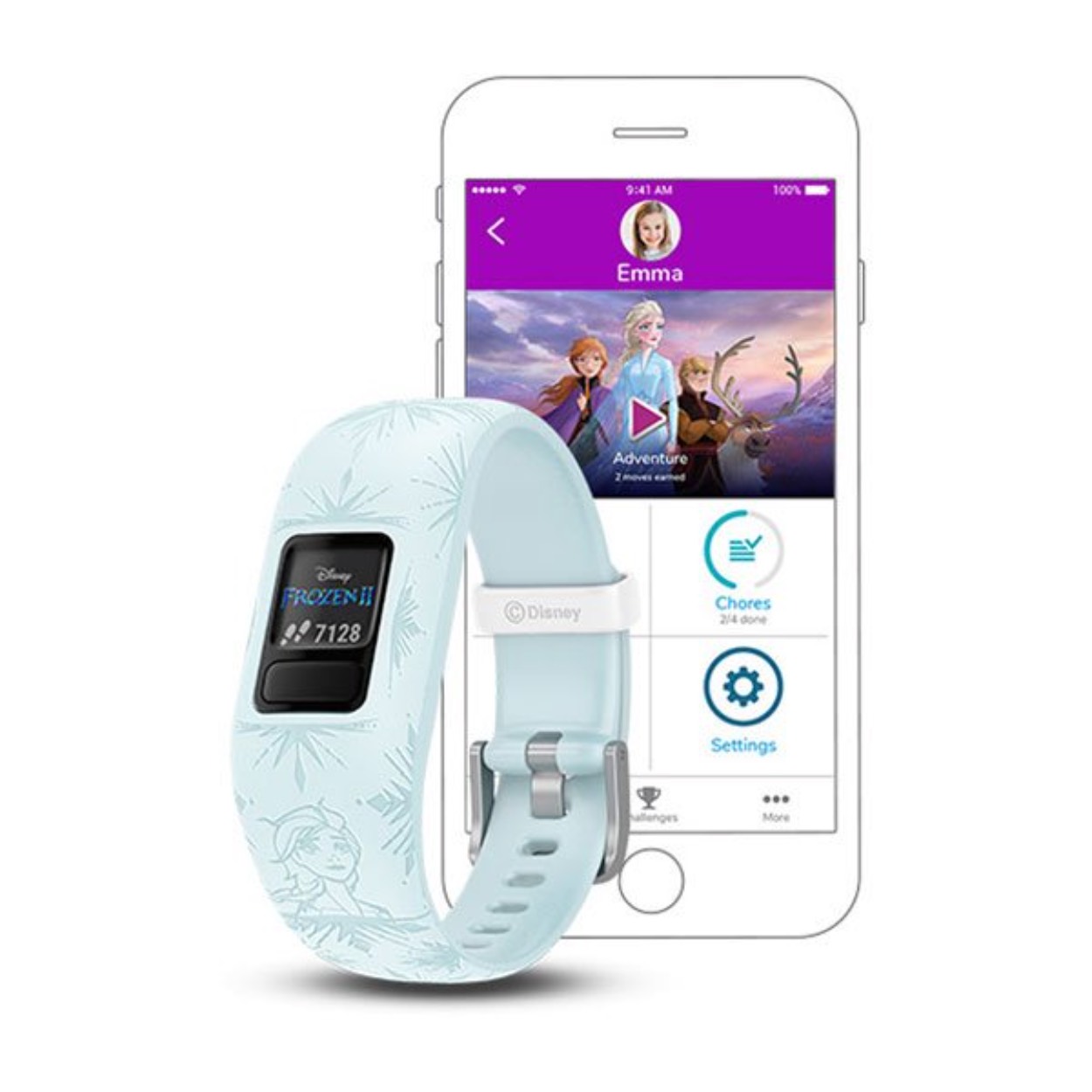 Garmin smartwatch voor kinderen vanaf 4 jaar - Thema Elsa (Frozen)  - Een superleuk uurwerkje met stappenteller en bewegingscontrole waarmee je ook kan gaan zwemmen - Verdien beloningen door de klusjes te doen die je ouders vooraf hebben ingegeven - Tal van extra functies zoals timer, stopwatch, wekker, automatische zomer/wintertijd, slaaptracking,... Kortom, een ideaal uurwerkje voor prinsesjes!